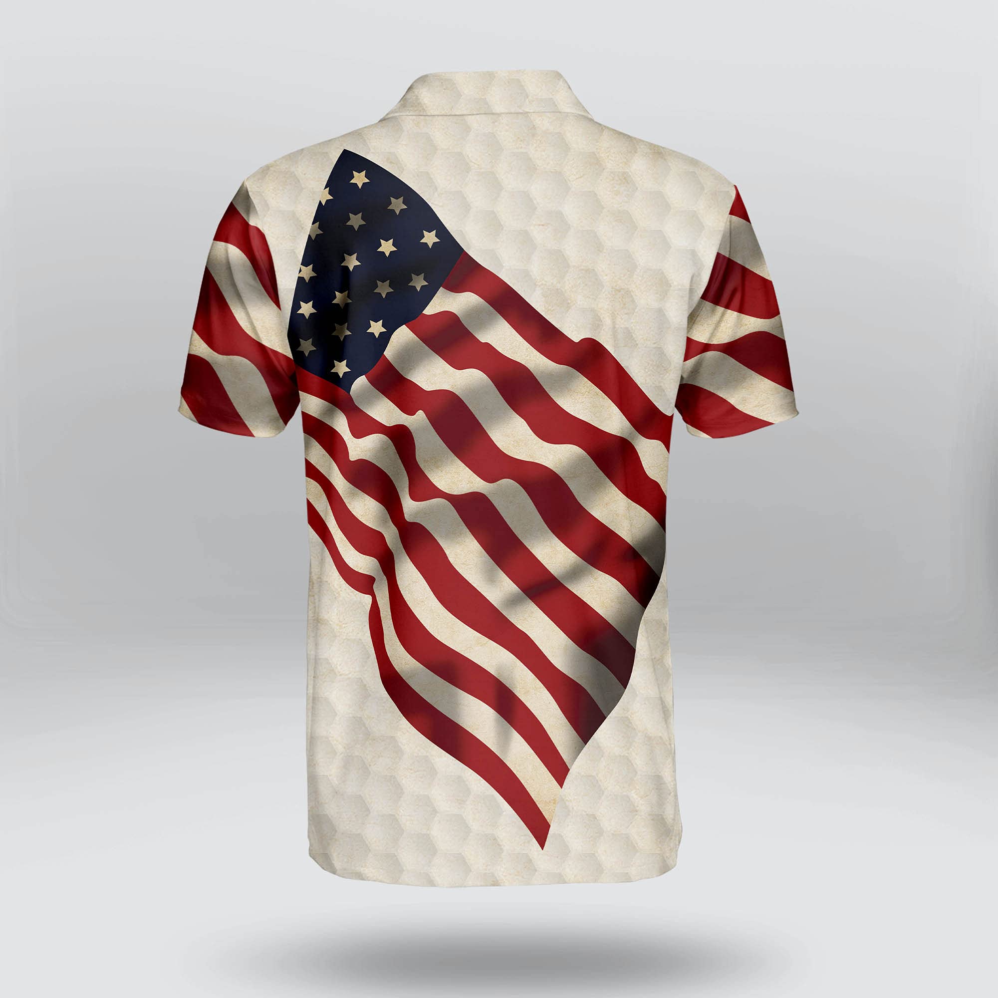 TEEMAN Personalized American Flag Patriotic Golf Shirt for Men - Moisture Wicking Dry Fit Short Sleeve Performance Polo - Perfect for Golf Tournaments, 4th of July Celebrations & Patriotic Events