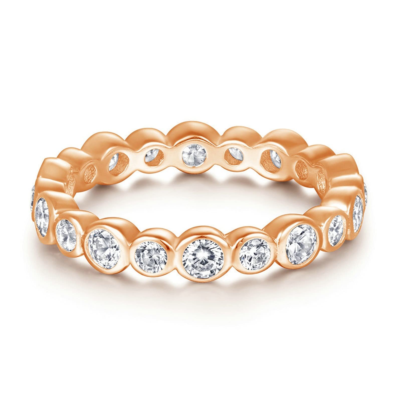Elegant S925 Sterling Silver Zirconia Wedding Ring for Women - Round Cut White Gold Plated Bridal Band, Perfect for Engagement, Anniversary & Special Occasions