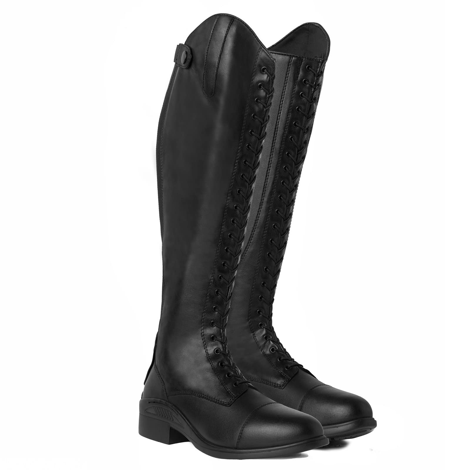HORZE Women's Lace Up Tall Riding Boots - Equestrian & Fashion Knee High Leather Boots for Horseback Riding & Outdoor Activities