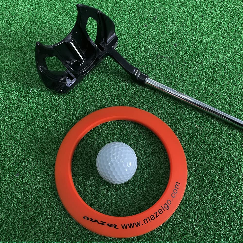 MAZEL Golf Putting Cup & Ring - Indoor/Outdoor Golf Training Aid for All-Direction Putting Practice | Improve Accuracy & Short Game | Perfect for Backyard, Office, or Course Practice