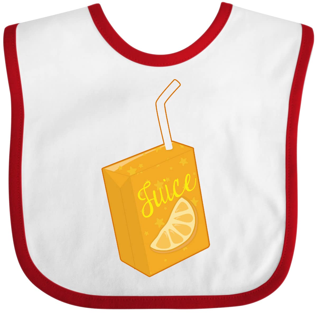 Inktastic Orange Juice Box Baby Bib - Soft & Absorbent Drool Bib for Infants & Toddlers - Perfect for Feeding, Teething & Messy Playtime