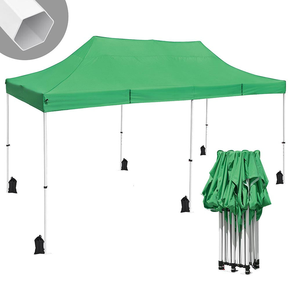 InstaHibit 10x20 Waterproof Commercial Pop Up Canopy Tent - CPAI 84 Certified Instant Shelter for Outdoor Events, Farmers Markets, and Beach Parties