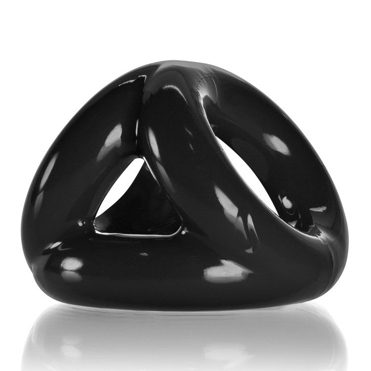 Oxballs Tri Sport Cock Ring - Black Silicone Stretchy Penis Ring for Enhanced Erections & Pleasure - Perfect for Couples Play, Solo Use & BDSM Scenes