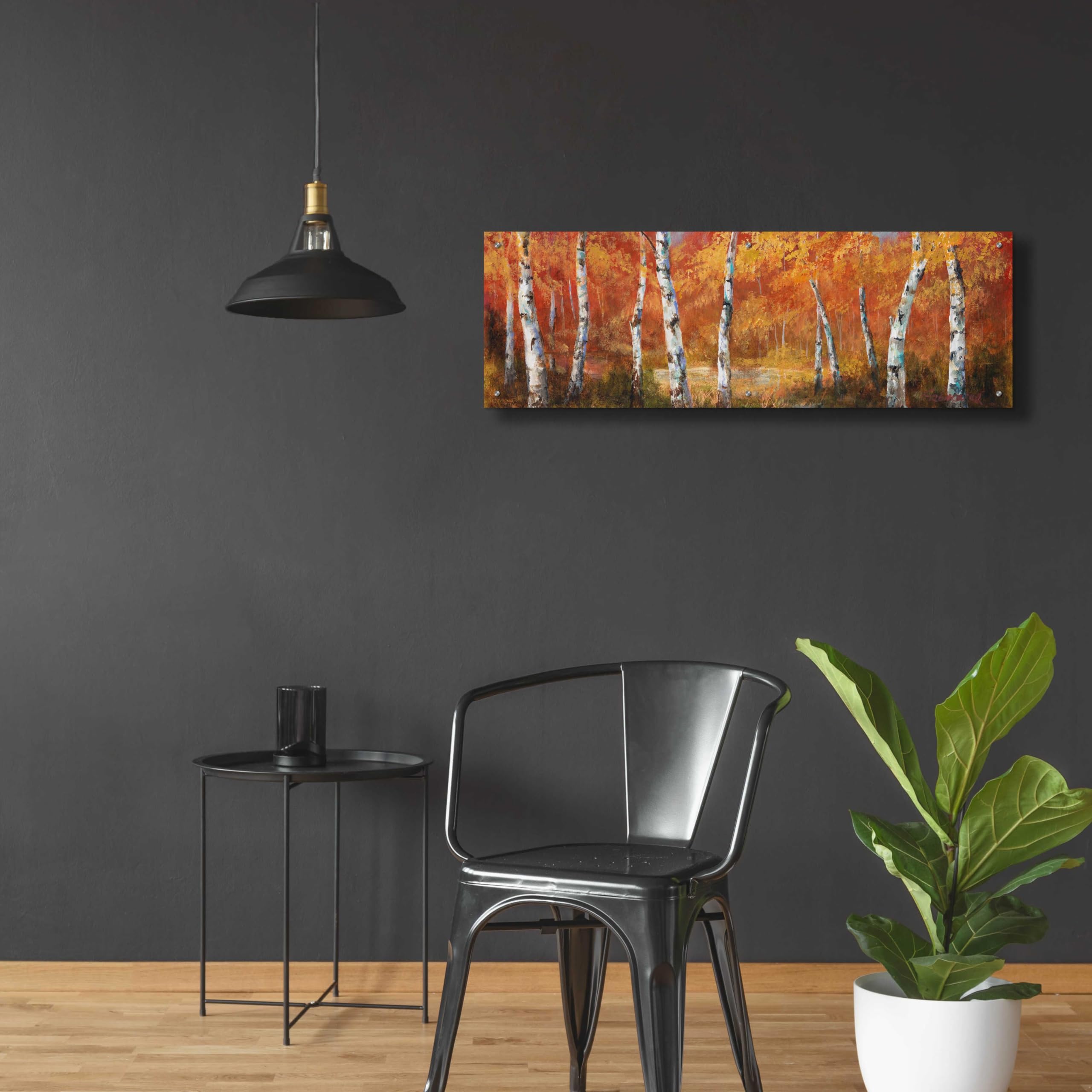 Epic Art 'Autumn Birch I' by Art Fronckowiak - 48x16 Inch Acrylic Glass Wall Art Painting - Modern Home Decor for Living Room, Bedroom & Office