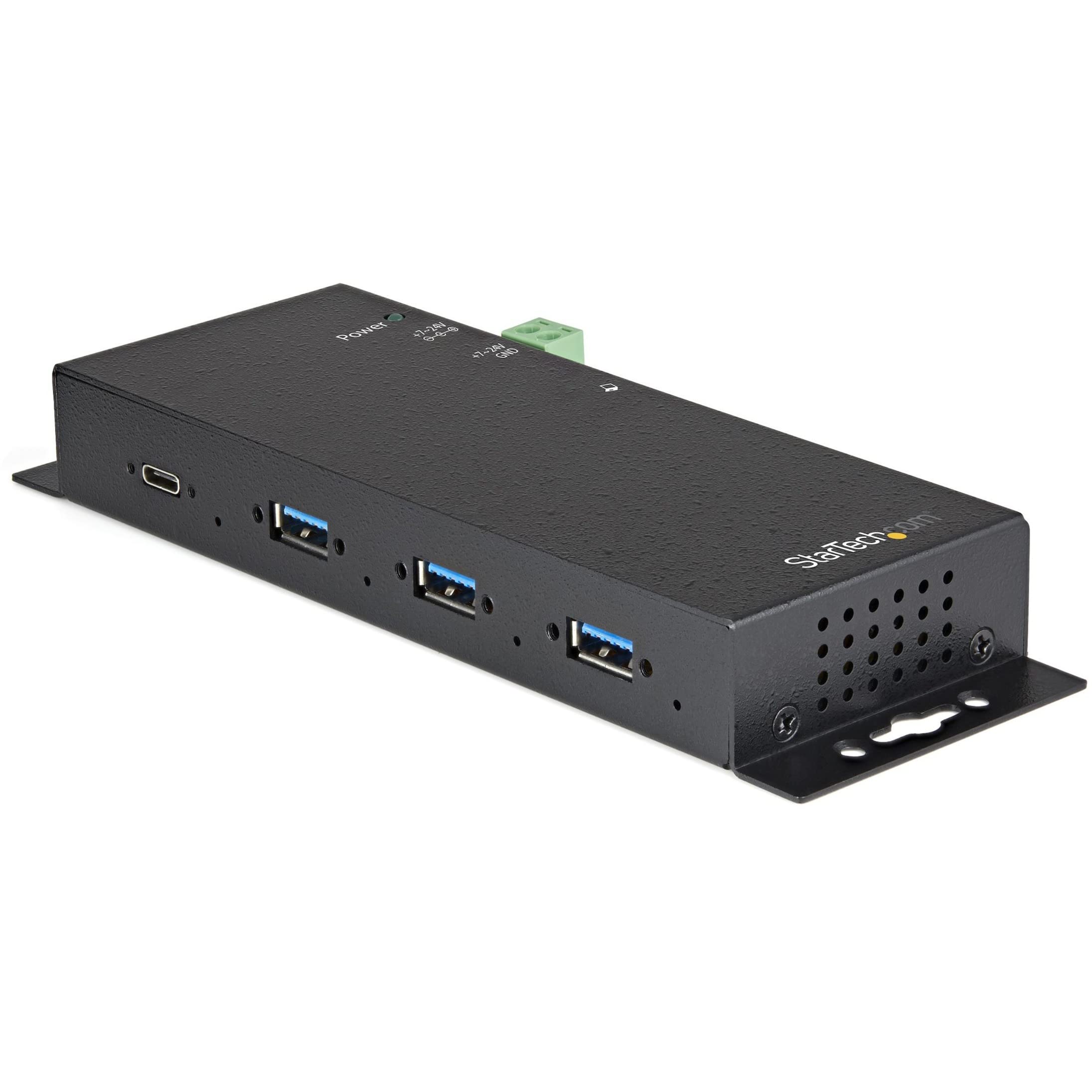 StarTech.com 4-Port USB C Hub 10Gbps - Industrial Metal USB 3.2 Gen 2 Hub with 3x USB-A & 1x USB-C Ports - ESD & Surge Protection - Self-Powered & Mountable - Compatible with Laptop, PC, MacBook - Perfect for Office, Home & Travel Use