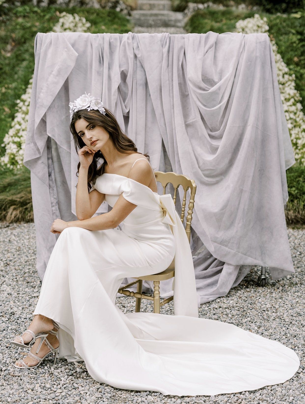 FREYA White Floral Tiara - Elegant Bridal Hair Crown for Weddings, Prom, and Special Occasions
