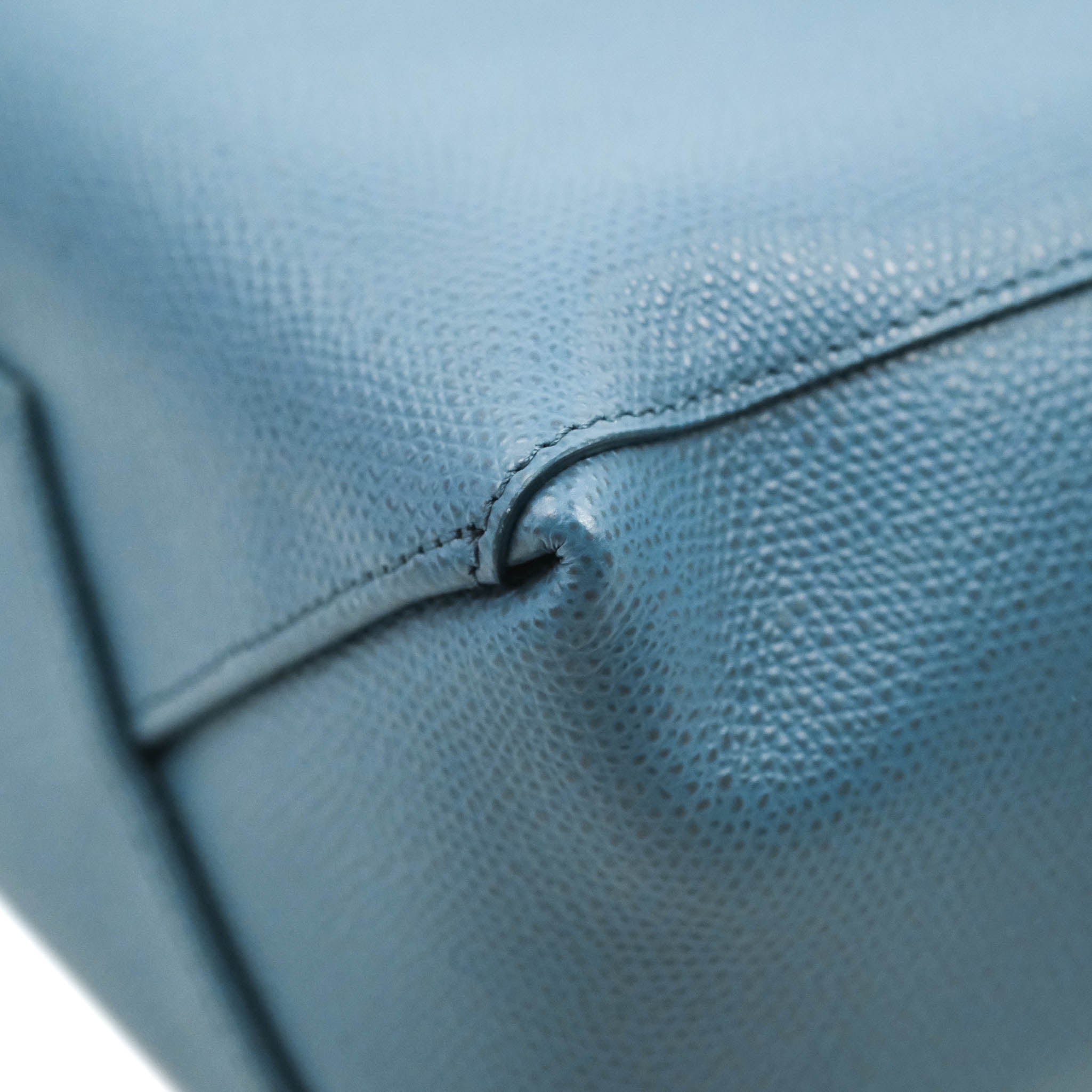 Celine Small Vertical Cabas Tote Bag in Blue Grained Calfskin Leather with Silver Hardware - Perfect for Work, Travel & Everyday Use