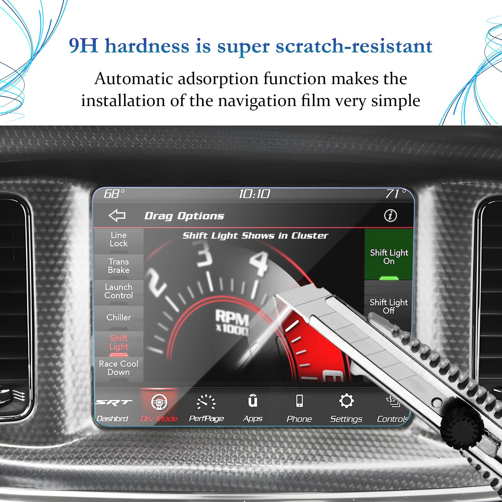 SKTU Tempered Glass Screen Protector for 2011-2023 Dodge Charger Uconnect 8.4