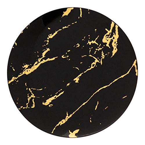 Vintage Black and Gold Trim 9-Inch Dinner Plates - Set of 20 - Elegant Formal Dining, Wedding Reception, and Holiday Table Setting