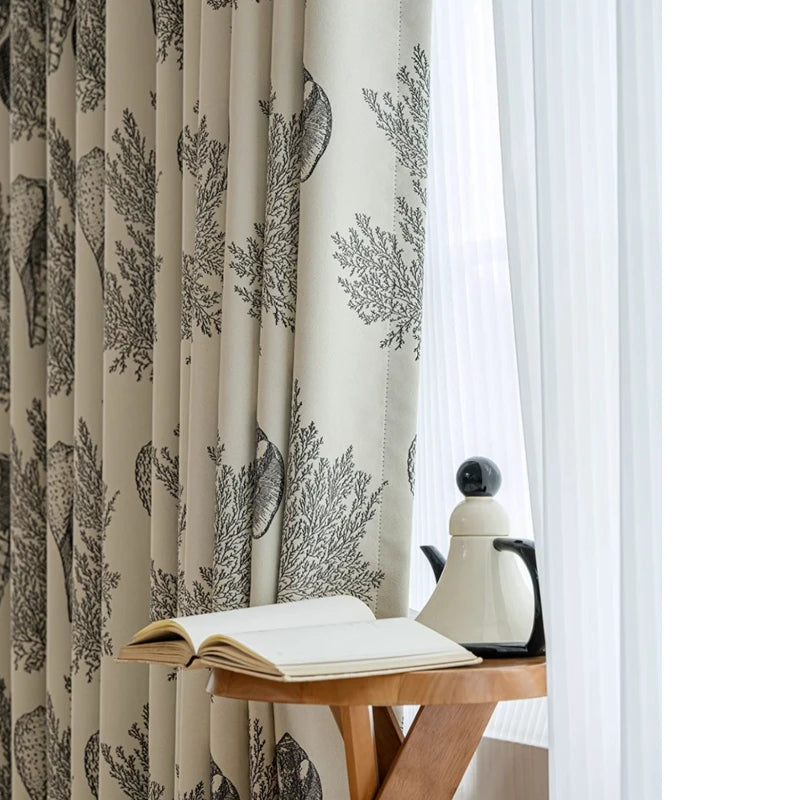 Sienna Polyester Jacquard Blackout Curtains - Custom Window Treatments for Bedroom & Living Room - Thermal Insulated, Light Blocking, Noise Reducing Drapes