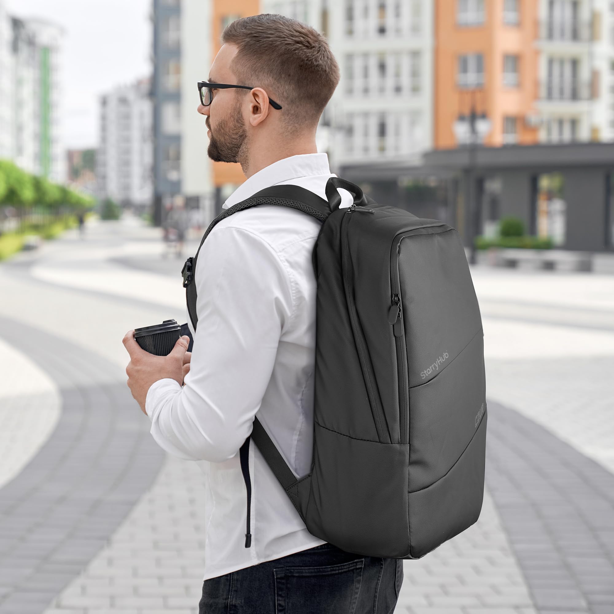 CZUR Business Travel Backpack for Men - Water Resistant Laptop Backpack with High Capacity, Fits 17.3 Inch Laptop - Perfect for Office Commute, Business Trips & College Use