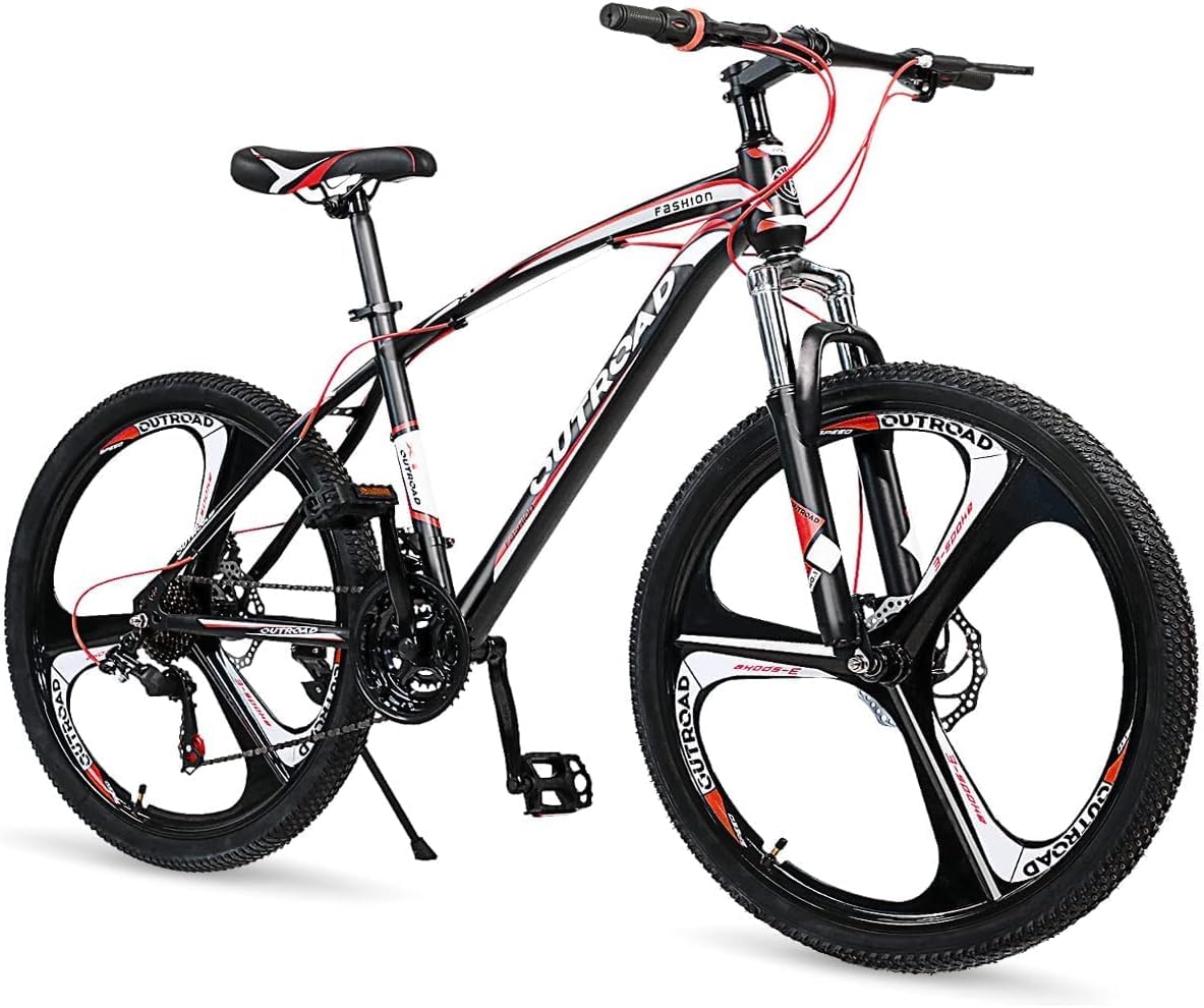 26 Inch Mountain Bike for Adults - Lightweight Aluminum Frame, 21-Speed Gears with Dual Disc Brakes - Lock-Out Suspension Fork & Durable Wheels - Perfect for Trail Riding, Commuting & Outdoor Adventures (Men & Women)