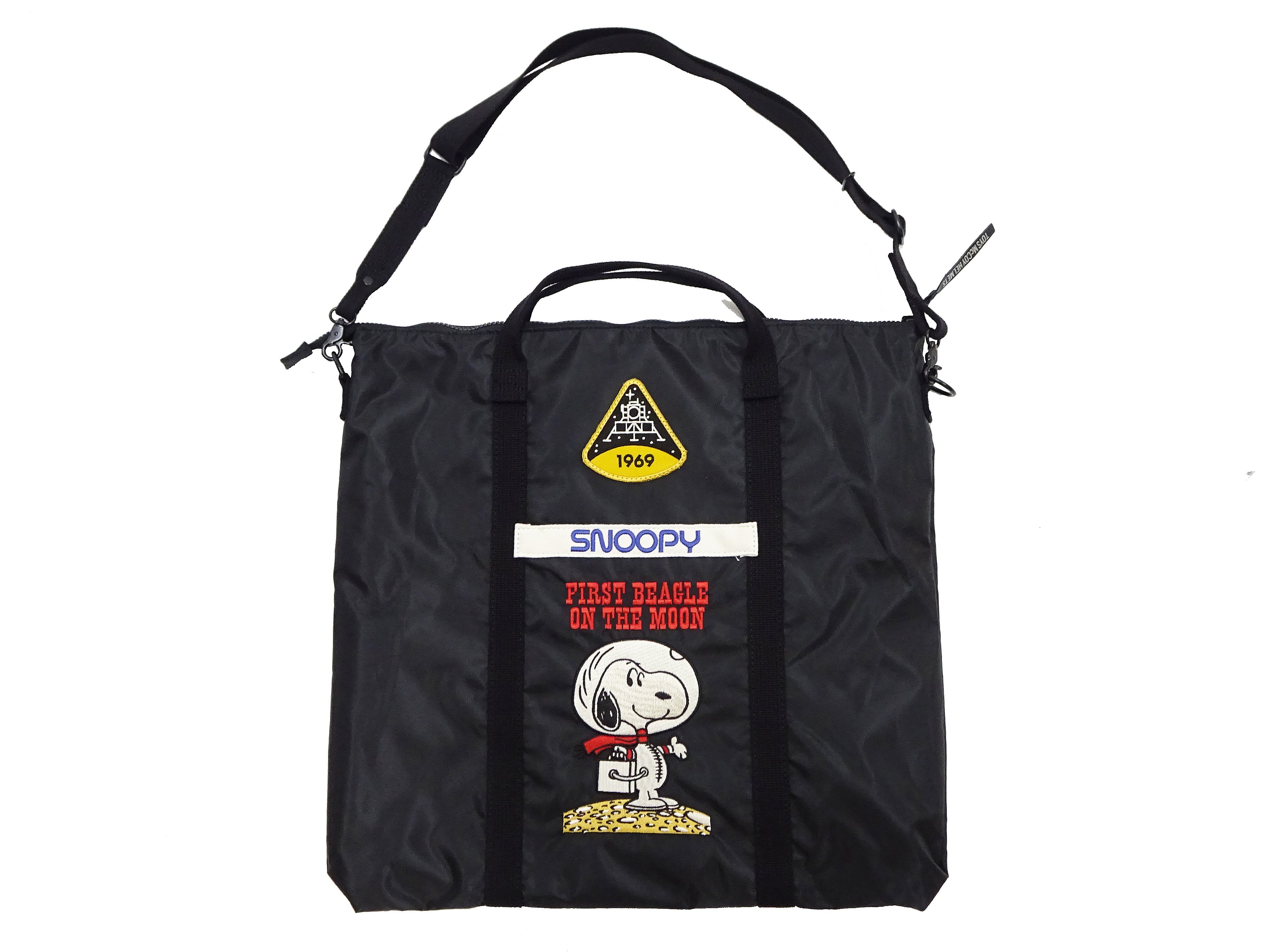 TOYS McCOY Men's Astronaut Snoopy Nylon Shoulder Bag - Vintage USAF Military Helmet Inspired Casual Crossbody Bag (Model TMA2411-030 Black) - Perfect for Daily Use, Travel & Cosplay Accessories