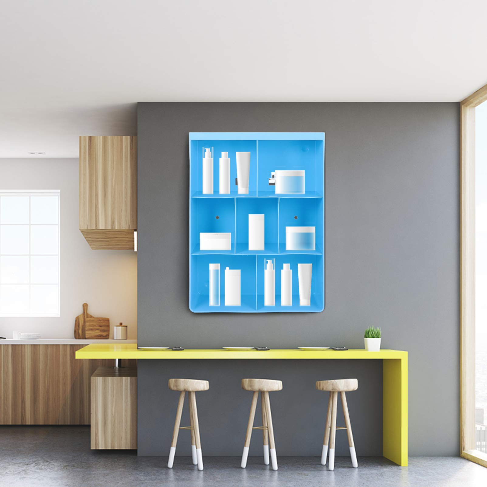 DOITOOL 1-Piece Multifunctional Wall Mounted Shelf - Bathroom Storage Rack, Hanging Organizer Holder for Kitchen, Bedroom, Office & Living Room - Space Saving Home Organization Solution