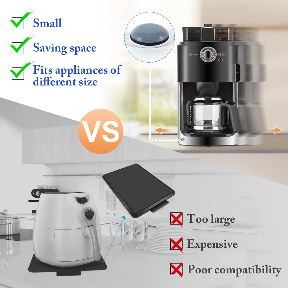16pcs Non-Slip Appliance Sliders for Air Fryer, Coffee Maker & Kitchen Appliances - Heavy Duty Furniture Moving Pads with Adhesive Backing, Space Saving Home Organization (Grayish Blue) - Perfect for Kitchen, Living Room & Office Use