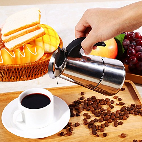 Stainless Steel Stovetop Coffee Maker - 2 Cup Percolator for Home & Office