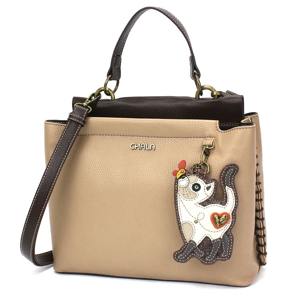 Chala Handbags Slim Cat Charming Satchel Crossbody Purse for Women - Perfect Gift for Dog Lovers & Pet Moms | Ideal for Work, Travel & Everyday Use