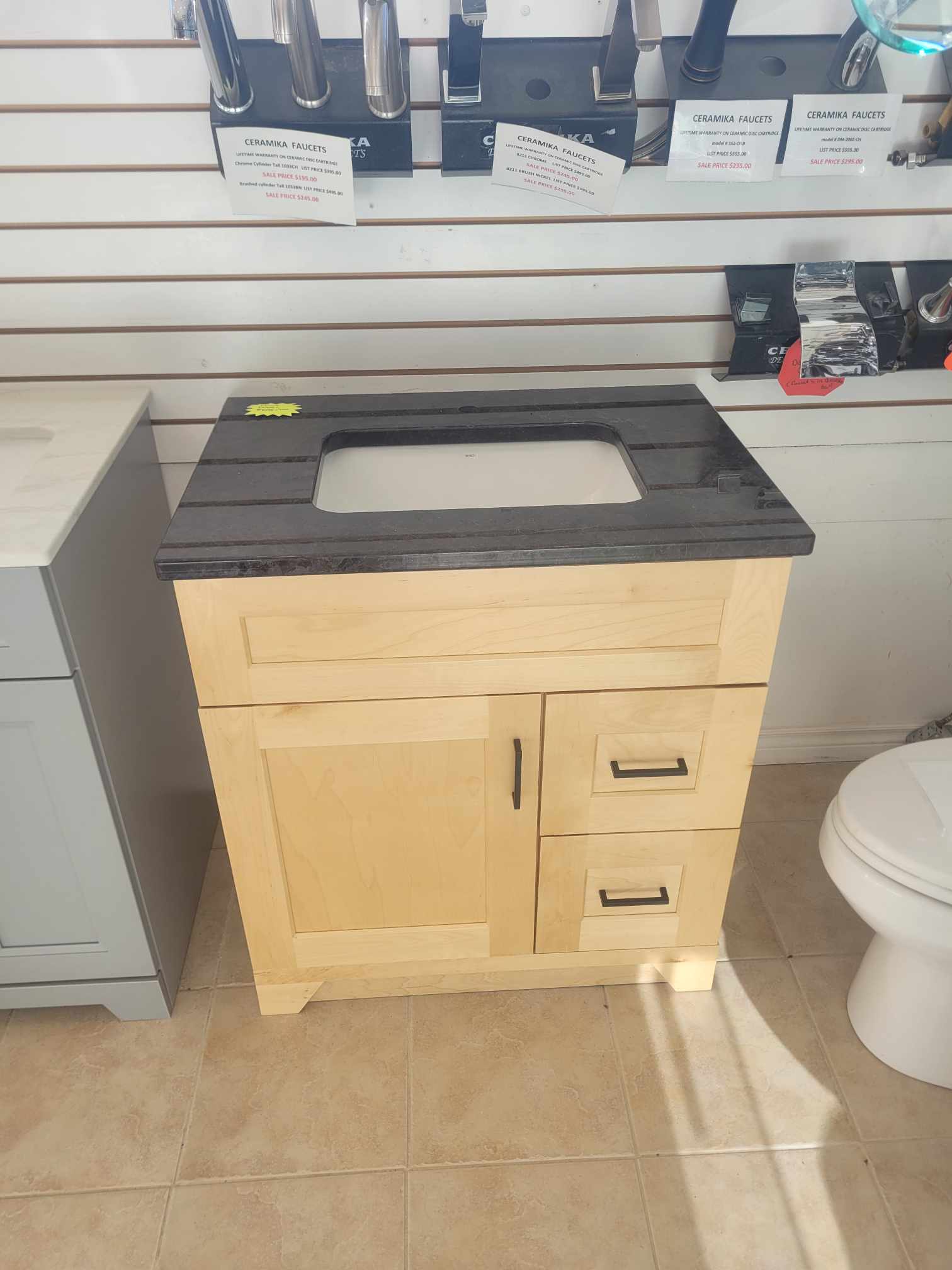 *Floor Model* 30 Inch Natural Wood Shaker Style Bathroom Vanity - Perfect for Modern Farmhouse & Rustic Home Decor