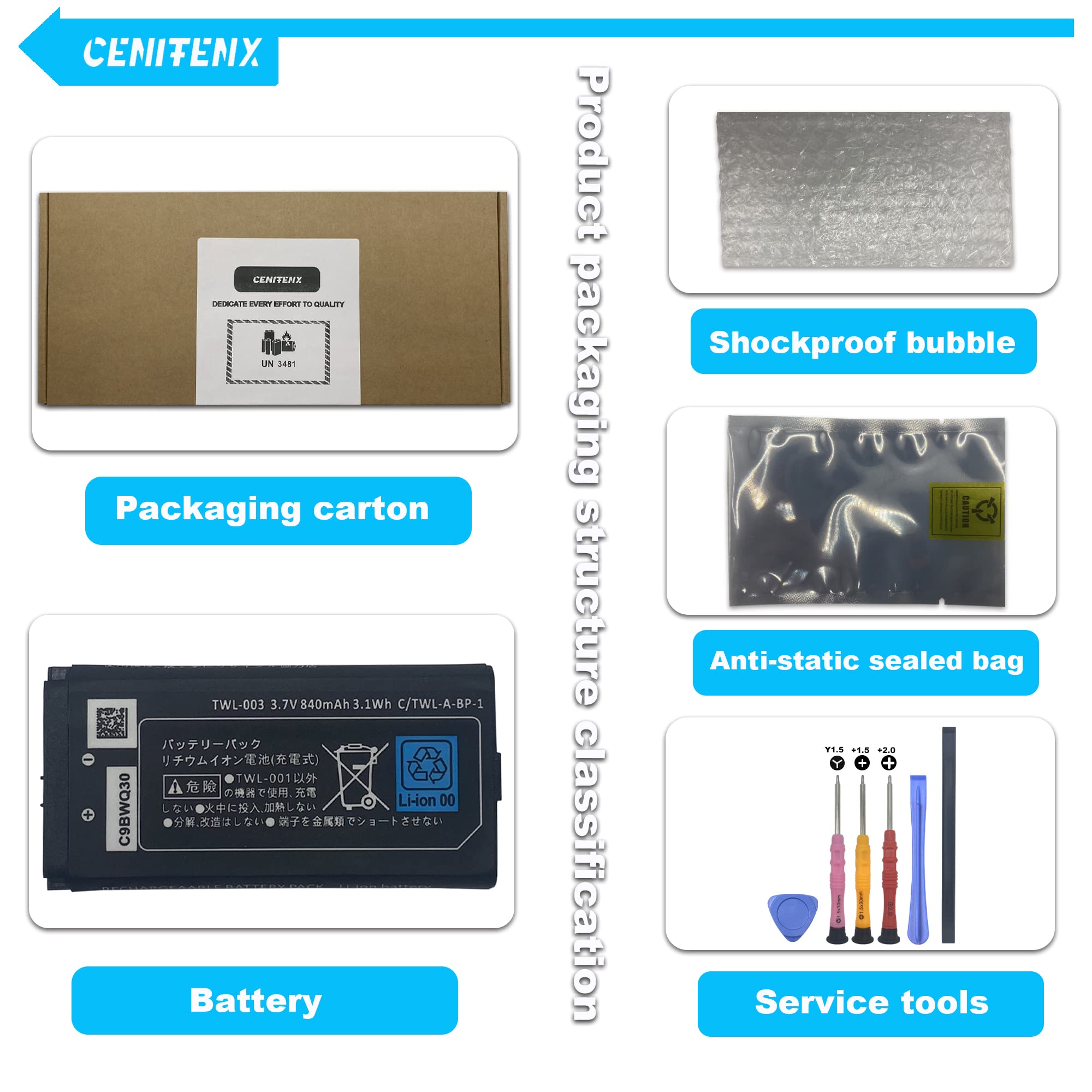 Premium 3.7V 840mAh Replacement Battery for Nintendo DSi (TWL-003) - Compatible with NDSi Game Console - Includes Repair Tool Kit - Not for DSi XL/LL or DS Lite - Perfect for Gaming On-The-Go & Extended Play Sessions