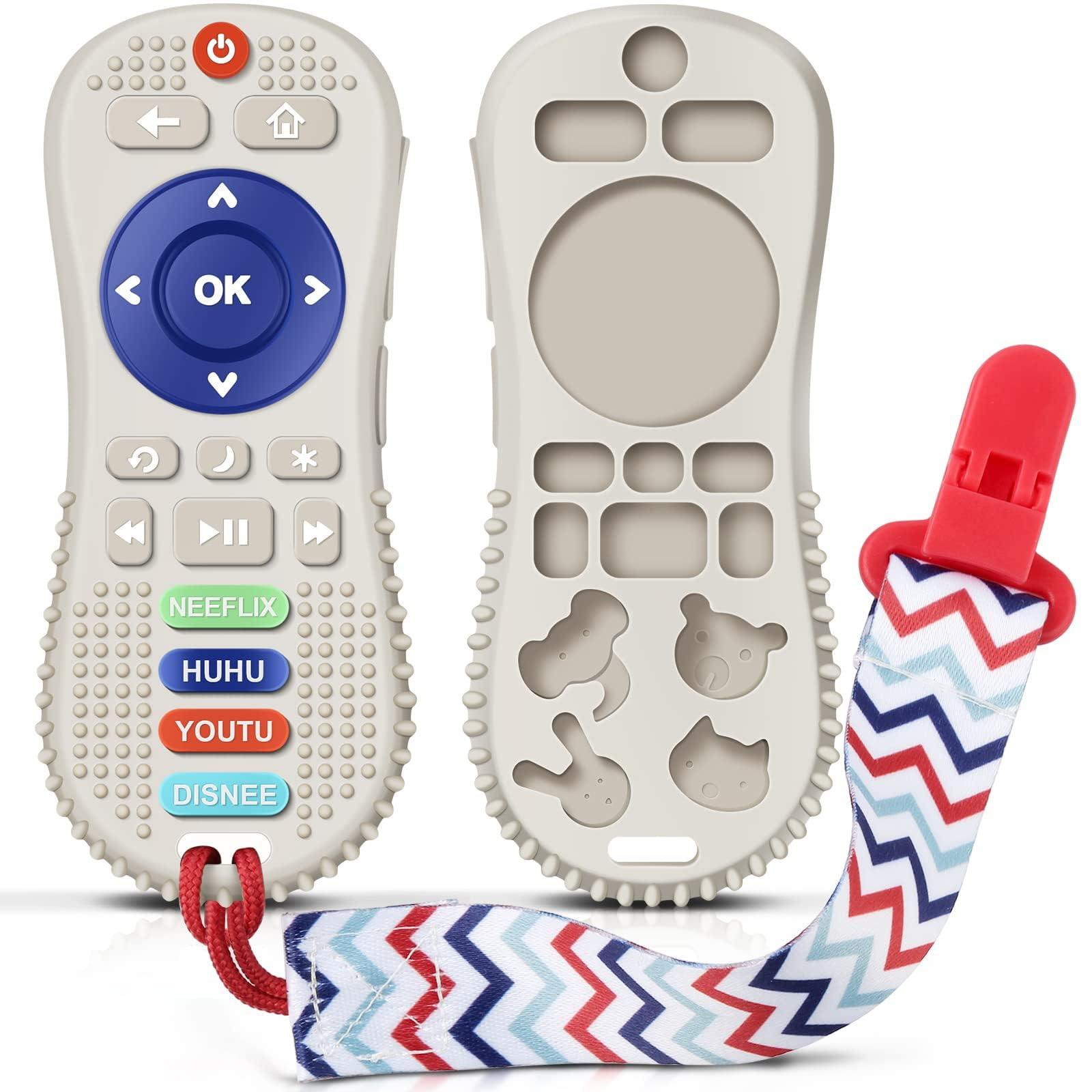 **COZYPANDA Baby Teething Toys for Infants 0-12 Months | BPA-Free Silicone Teether for Boys & Girls | Freezable & Remote Control Shape Chew Toy for Soothing Sore Gums | Perfect for Home, Travel & Daycare Use**