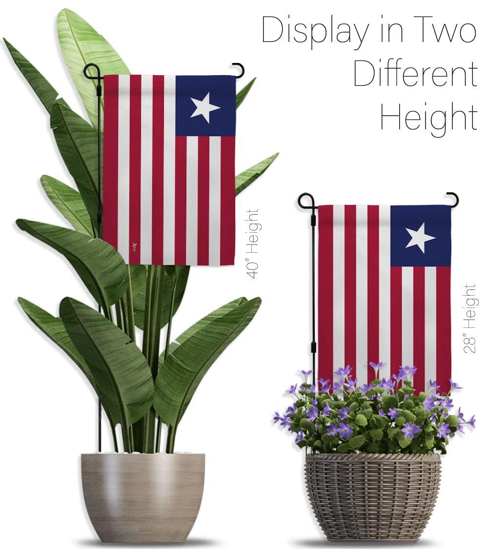Americana Home & Garden Liberia Double-Sided Garden Flag Set with Stand - USA Made Patriotic Yard Decoration for International Country & Regional Pride - Perfect for Front Porch, Lawn Decor, and National Holiday Celebrations