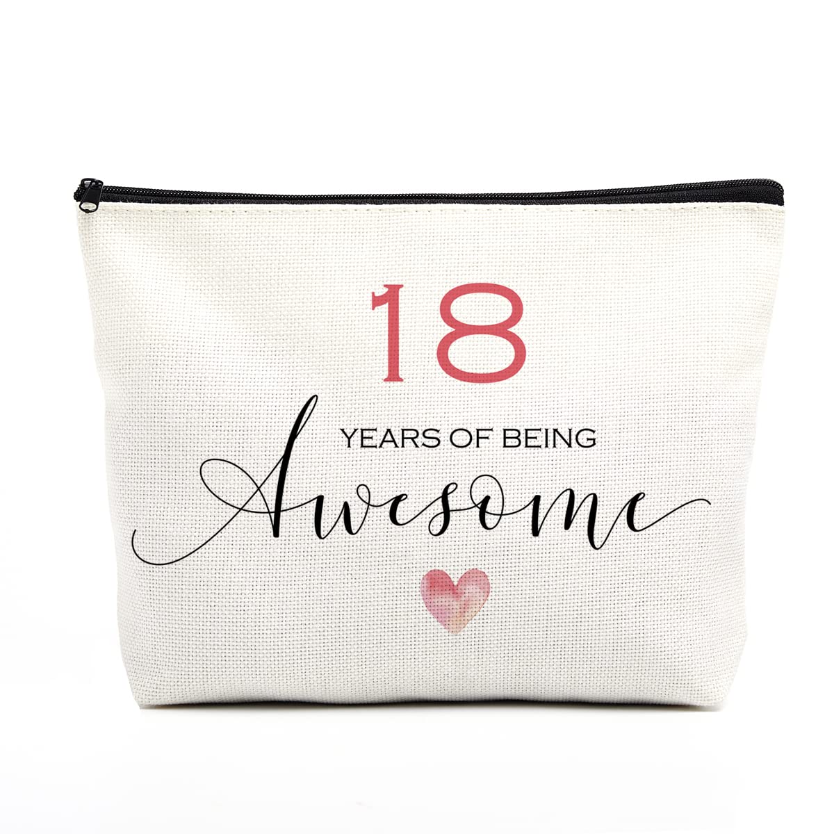 18th Birthday Makeup Bag for Women - Inspirational Gifts for Her, Sister or Mom - 18th Birthday Party Decorations & Keepsake - Perfect for Teen Girls Celebrating Milestone Birthday, Graduation or Special Occasion