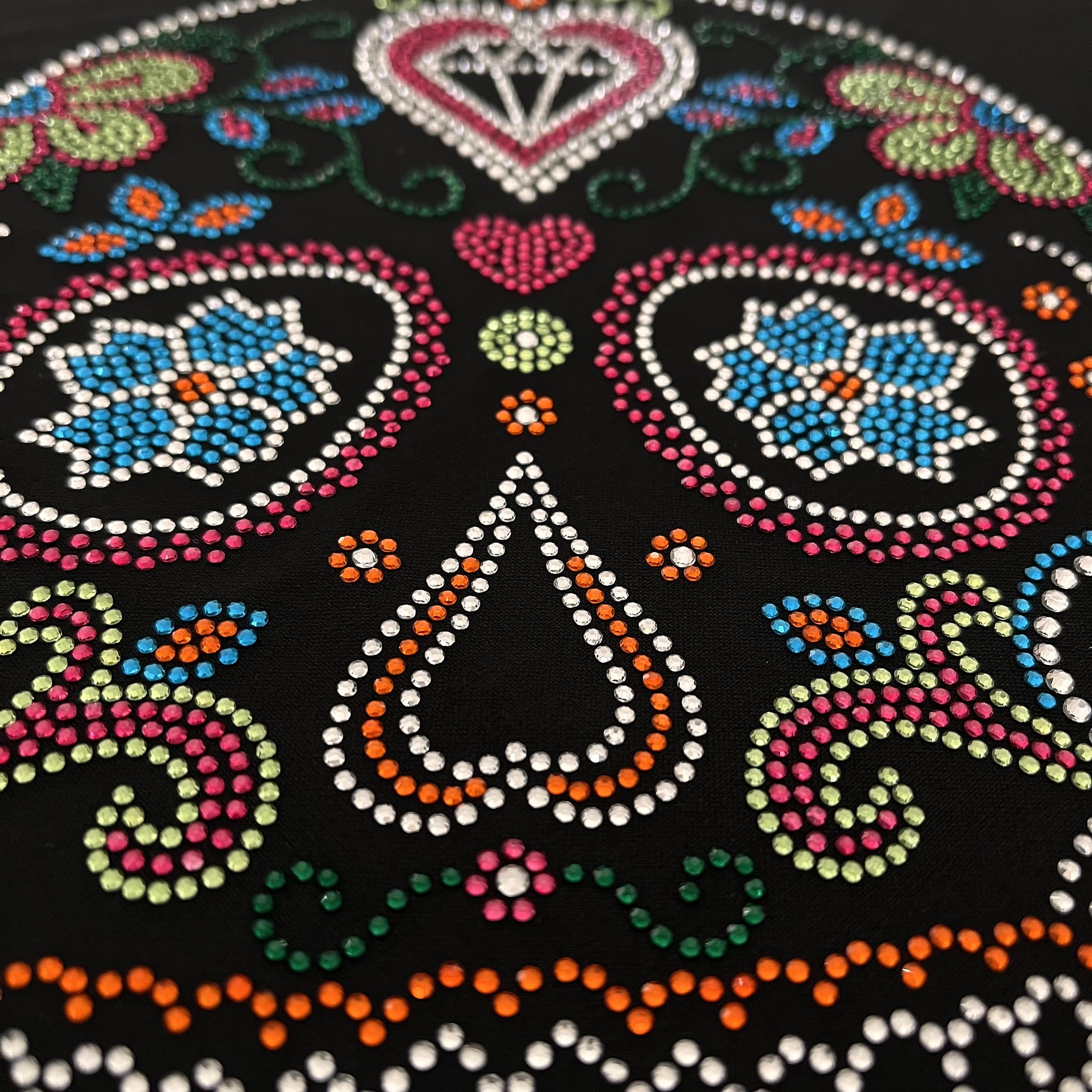Neon Skull Rhinestone Iron-On Heat Transfer Patch - DIY Embellishment for Jackets, Hats & Bags - Perfect for Halloween & Punk Fashion