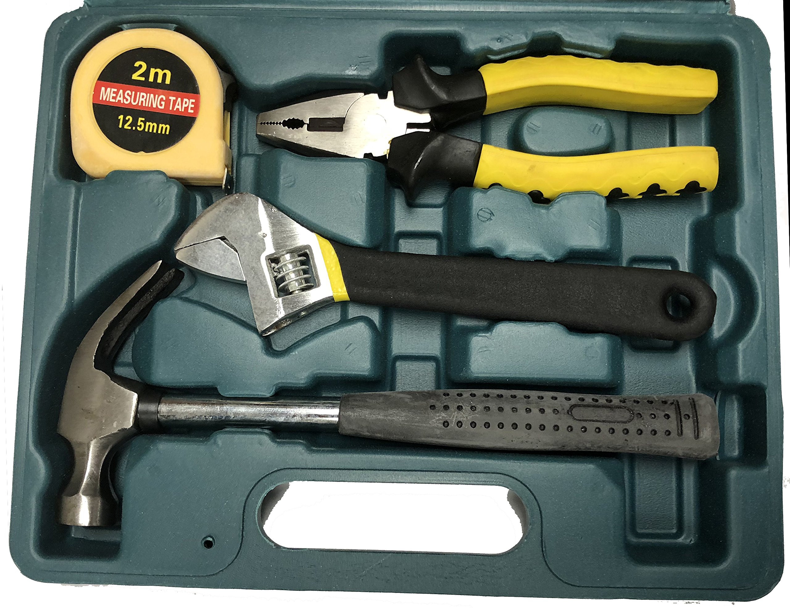 16-Piece Humvee General Household Tool Kit for Home Repair & Maintenance - Durable Toolbox Storage Case - Perfect for DIY Projects, Plumbing, and Electrical Fixes