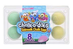 Scentos Chalk-A-Doos Sidewalk Chalk Eggs - 8-Piece Non-Toxic Kids Chalk Set for Outdoor Play, Birthday Gifts & Summer Activities (Season 1, Carton Pack)