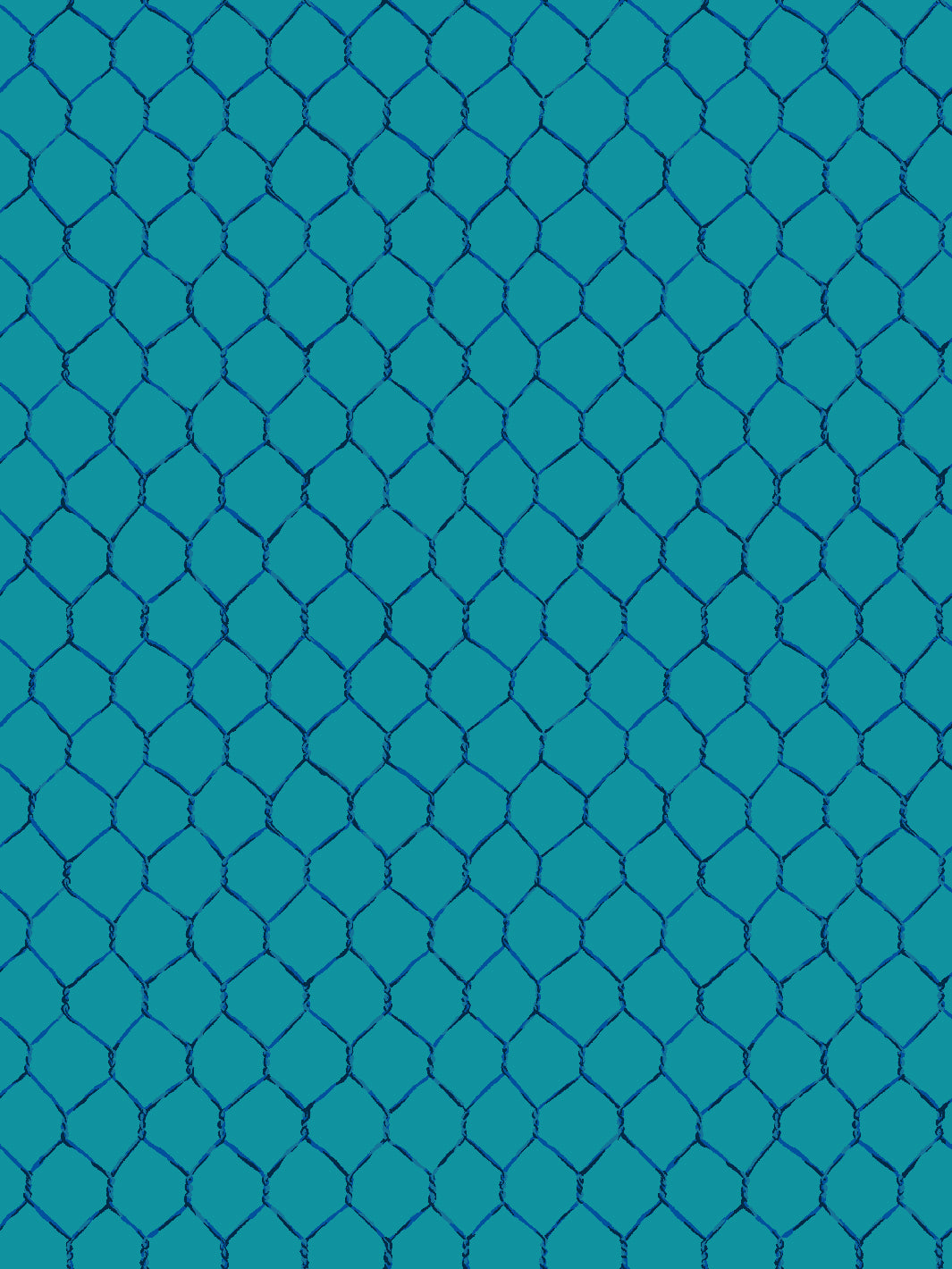 Evelyn's Chicken Wire Wallpaper by Sarah Jessica Parker - Sapphire on Peacock Blue Peel & Stick Wallpaper for Farmhouse, Boho, and Vintage Home Decor