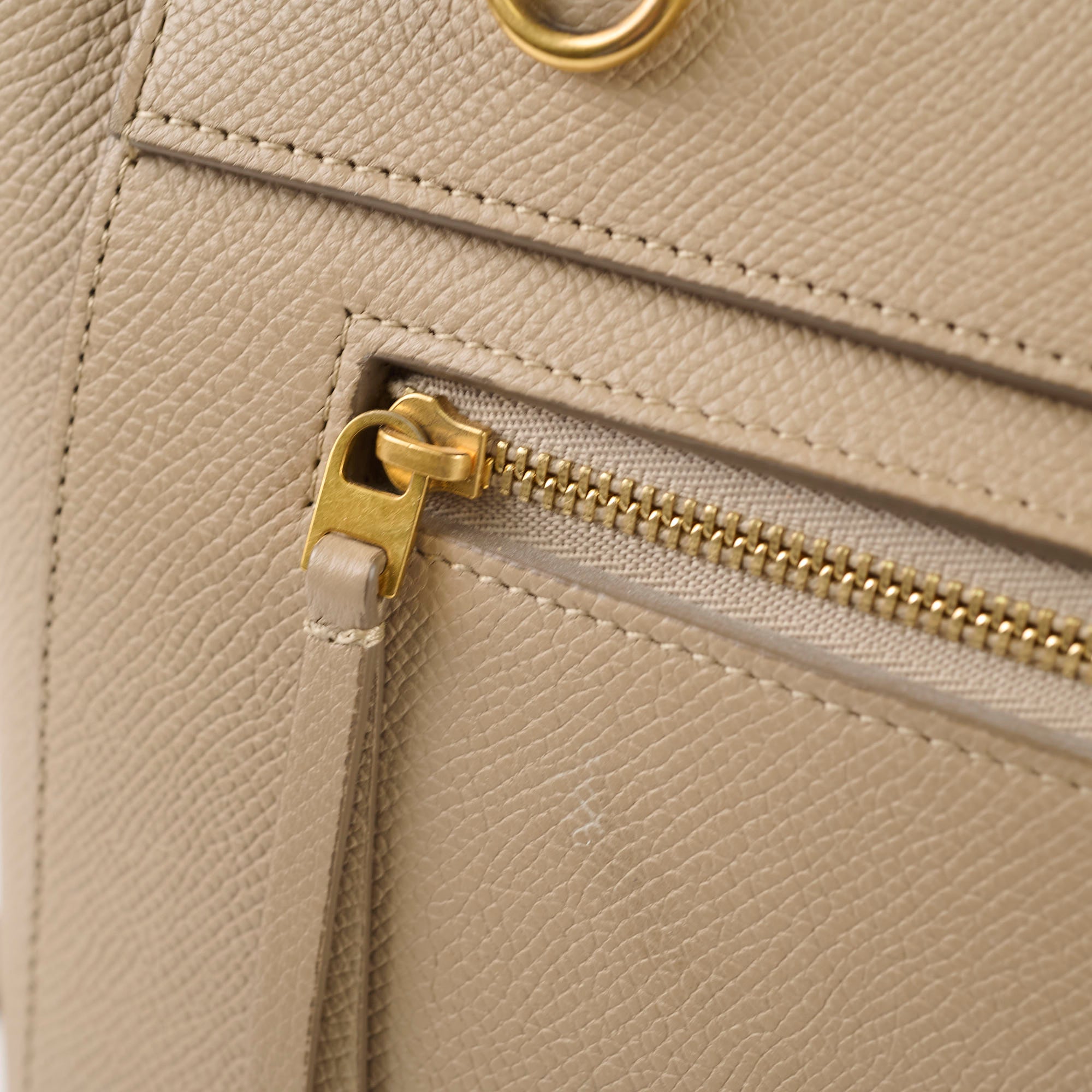 Celine Nano Grained Calfskin Belt Bag in Taupe - Stylish Crossbody Purse for Women, Perfect for Everyday Use, Travel & Fashion Outfits