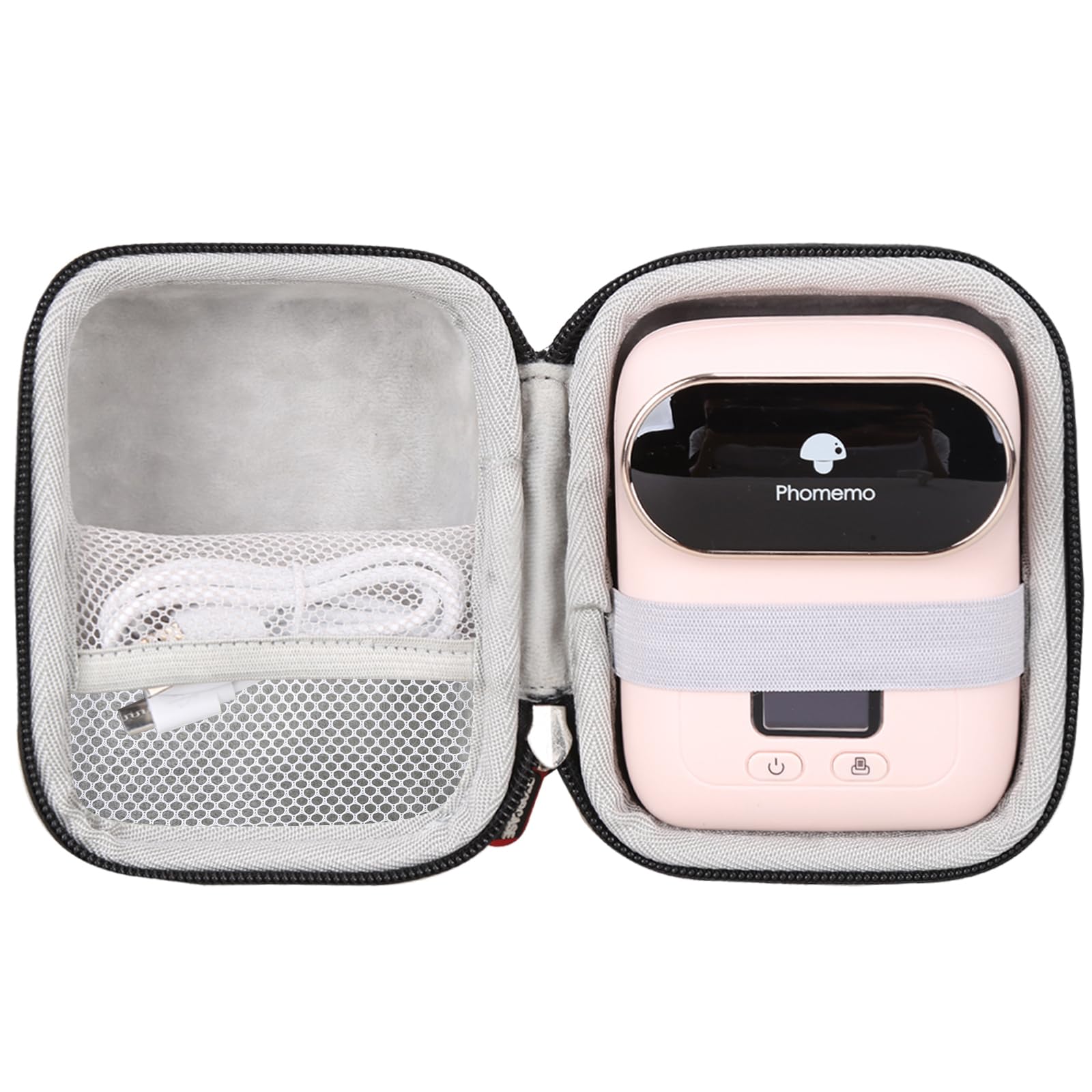 Phomemo M110 M110S M02 M02S Label Printer Hard EVA Storage Case - Portable Mini Bluetooth Thermal Label Maker Protective Cover for Home Office Shipping Packaging