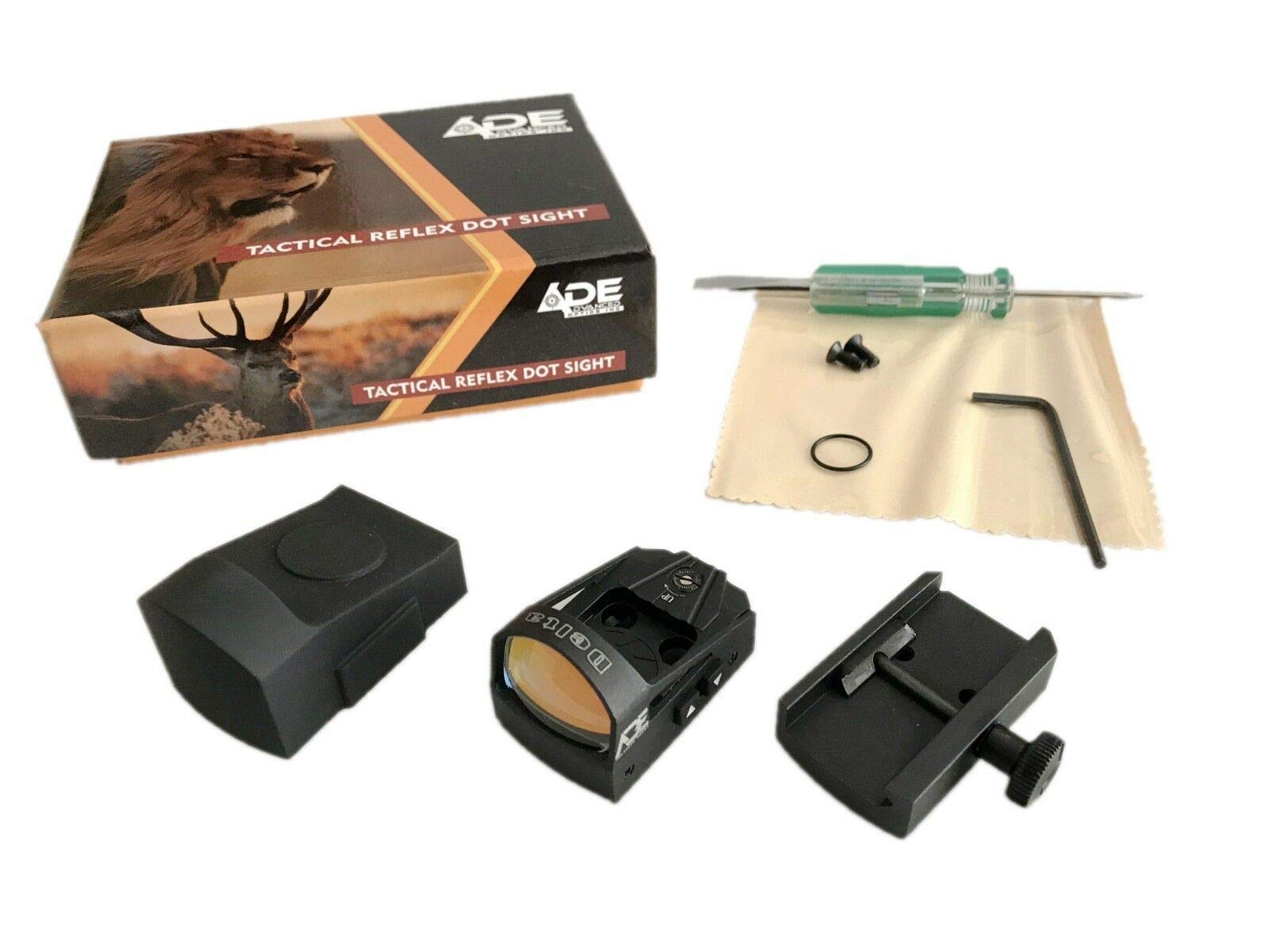 Ade Advanced Optics Delta RD3-012 Red Dot Reflex Sight with Mounting Plate - Compatible with Ruger Mark I, II, III, IV, IV-Lite & Picatinny Rails - Perfect for Pistol Shooting, Hunting & Tactical Use