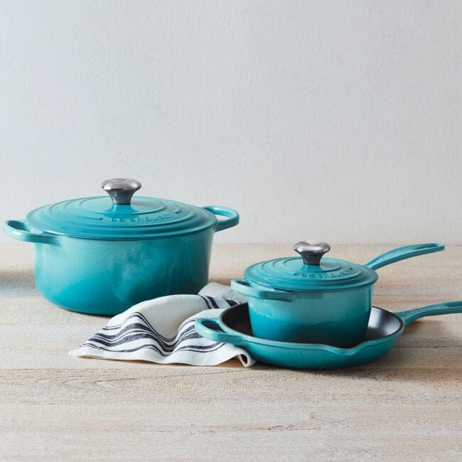 Le Creuset 5-Piece Enameled Cast Iron Cookware Set - Dutch Oven, Skillet & More for Baking, Roasting & Slow Cooking - Perfect for Home Chefs & Gourmet Kitchens