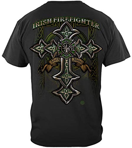 057-firefighter Irish Celtic Cross Green Foil
