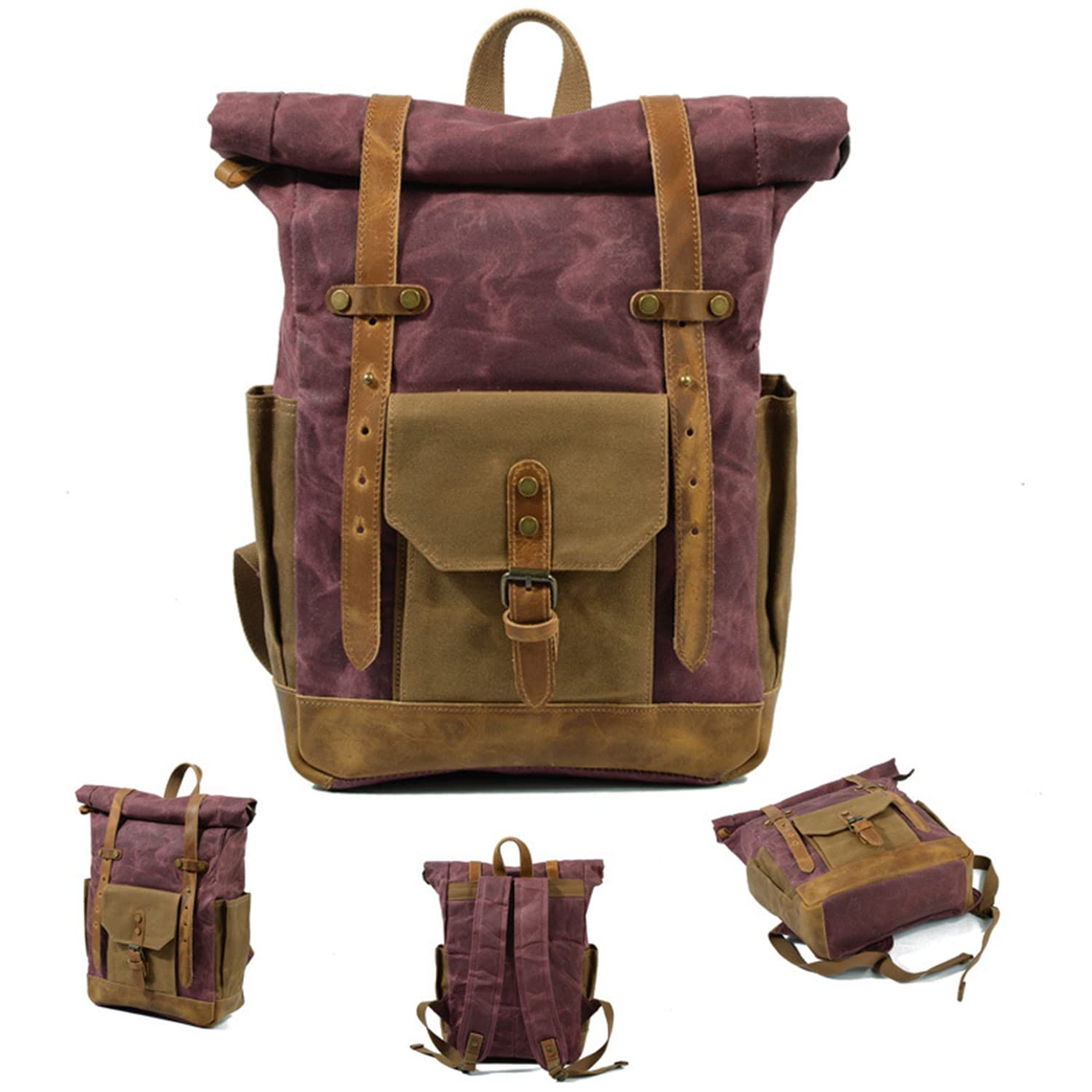 Premium 40L Cow Leather Backpack - Adjustable, Foldable & Water-Resistant Hiking Rucksack for Men & Women | Ultralight Daypack for Outdoor Camping, Travel & Daily Commute | Durable & Stylish Cowhide Sac à Dos