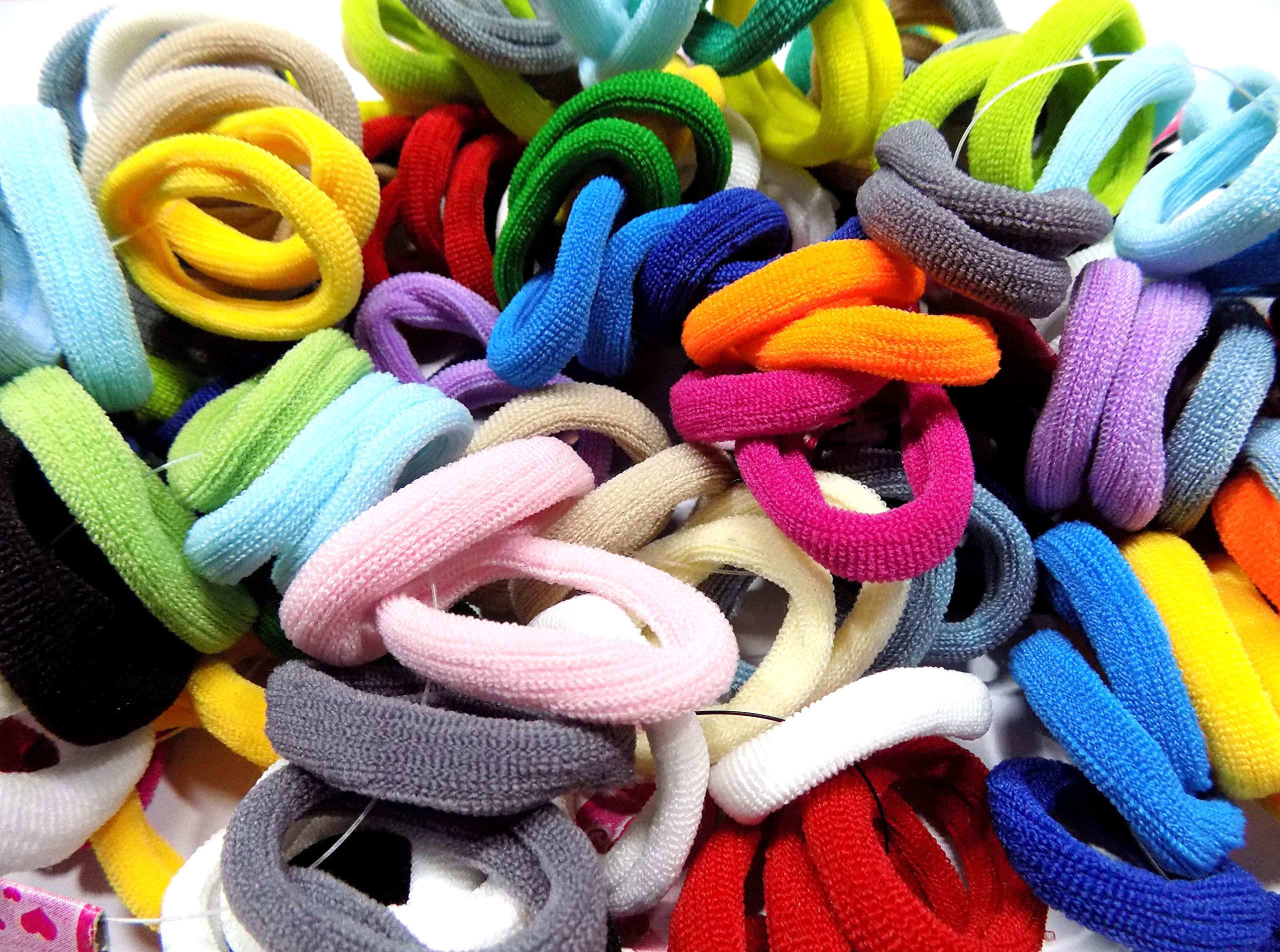 50 Pcs Hair Rubber Bands for Women - Soft Elastic Ponytail Holders for Braiding, Workout & Daily Use