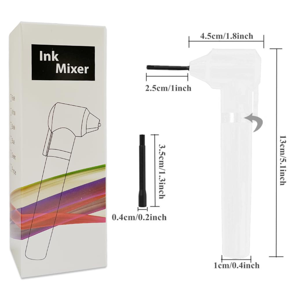 Professional Electric Tattoo Ink Mixer Machine - Pigment Agitator for Eyebrow, Nail & Makeup Colors with 100 Mixing Sticks (White) | Perfect for Tattoo Artists, Beauty Salons & DIY Cosmetic Blending