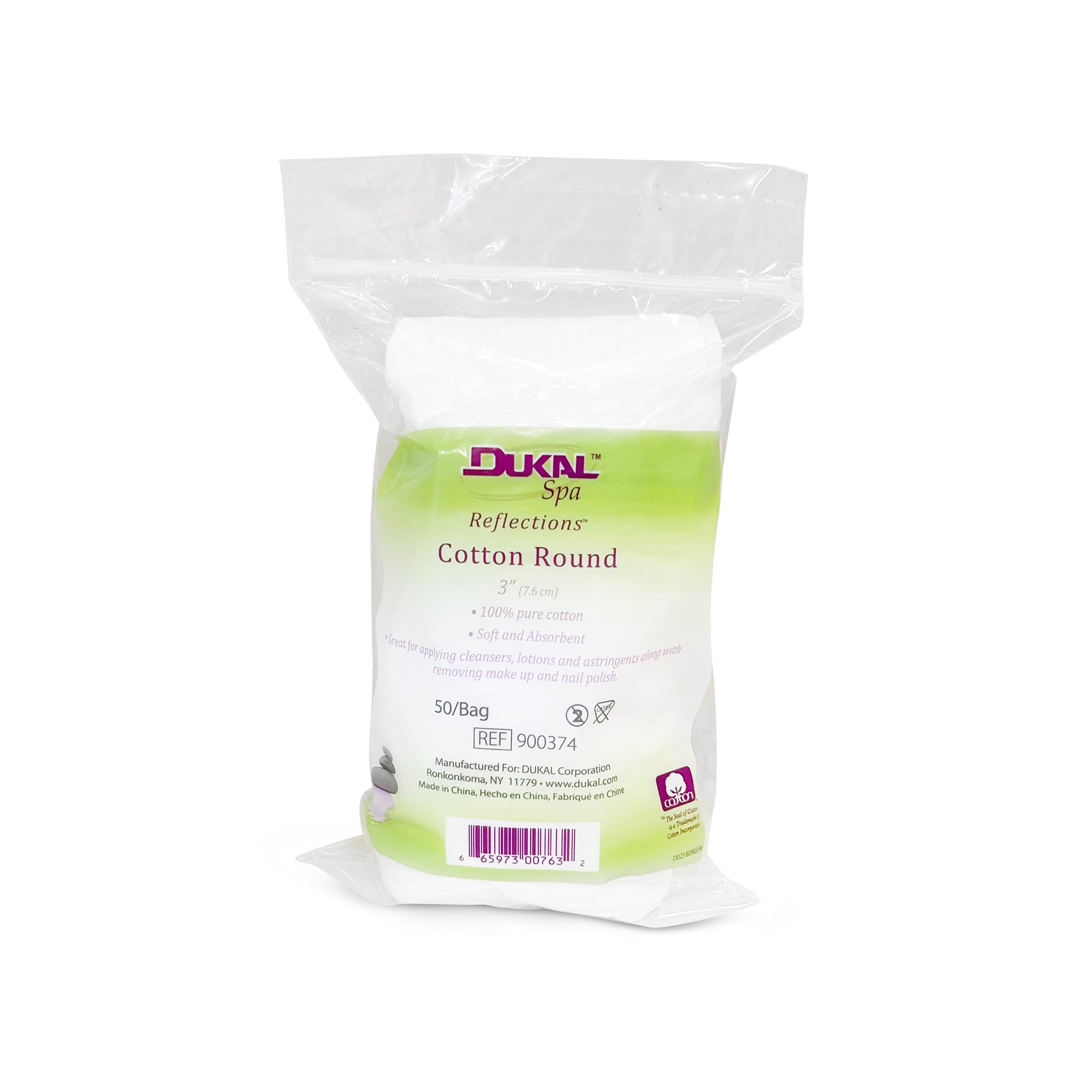 Dukal 100% Organic Cotton Rounds - 50 Count | Soft & Gentle Makeup Remover Pads | Perfect for Skincare, Nail Polish Removal & Baby Care
