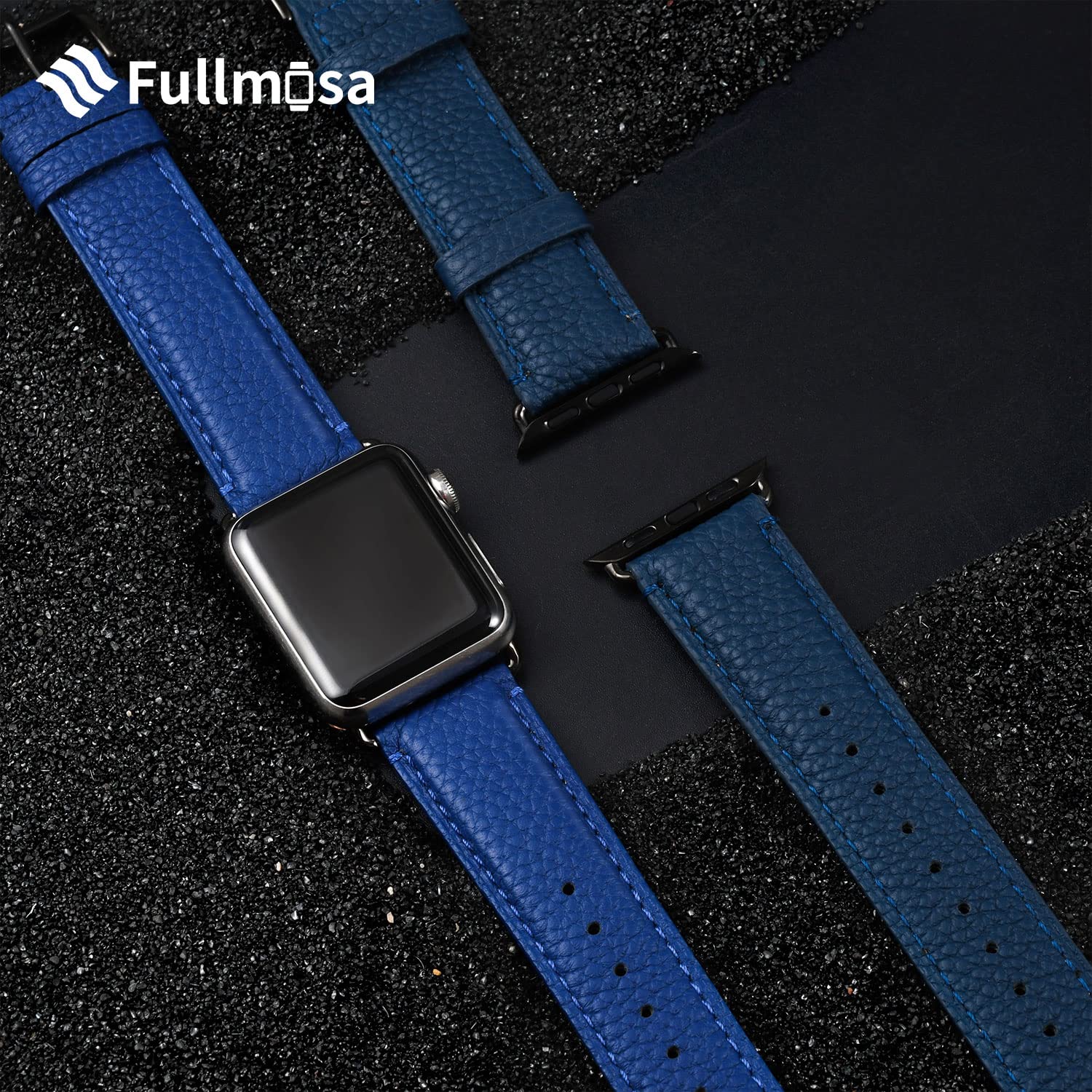 Premium Fullmosa Leather Apple Watch Bands for 38mm 40mm 41mm 42mm 44mm 45mm 49mm - Compatible with Series 9/8/7/6/5/4/3/2/1/SE/Ultra 2 - Stylish Dressy Strap with Case for Women - Perfect for Work, Parties & Everyday Wear