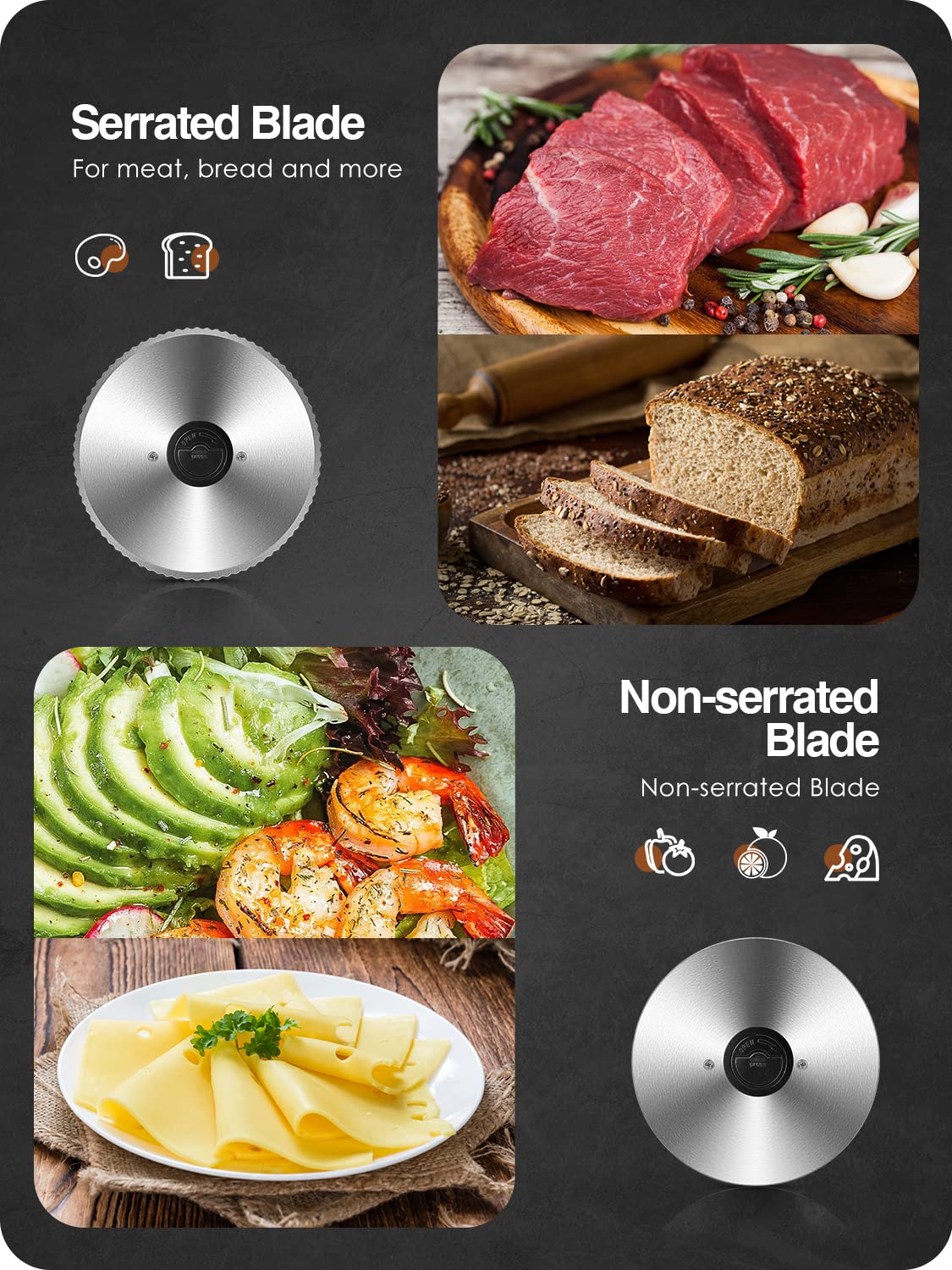 200W Electric Deli Food Slicer - 7.5