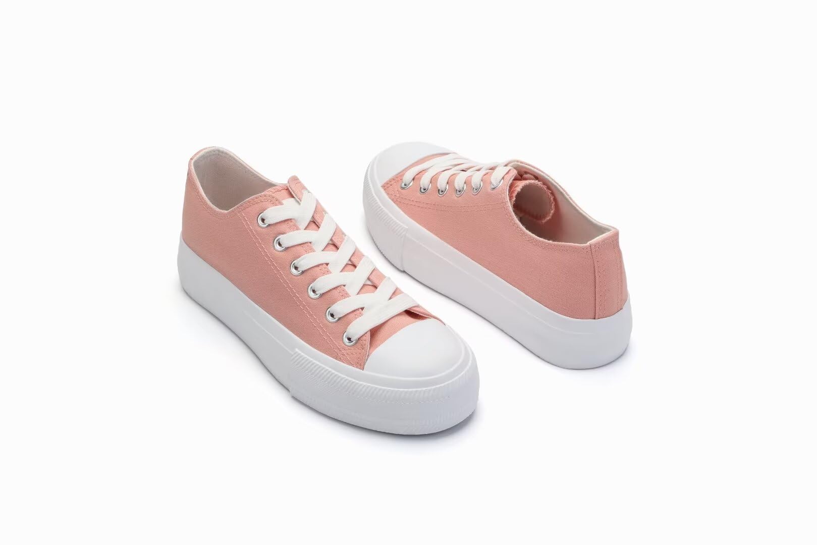 Women's Platform Canvas Sneakers - Low Top & High Top Lace-Up Casual Shoes | Comfortable Fashion Footwear for Everyday Wear, Walking & Street Style Outfits