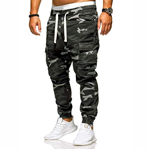 BEUU Men's Camo Cargo Jogger Pants - Tactical Camouflage Harem Sweatpants for Outdoor Sports & Casual Wear | Perfect for Hiking, Gym, Streetwear & Everyday Comfort
