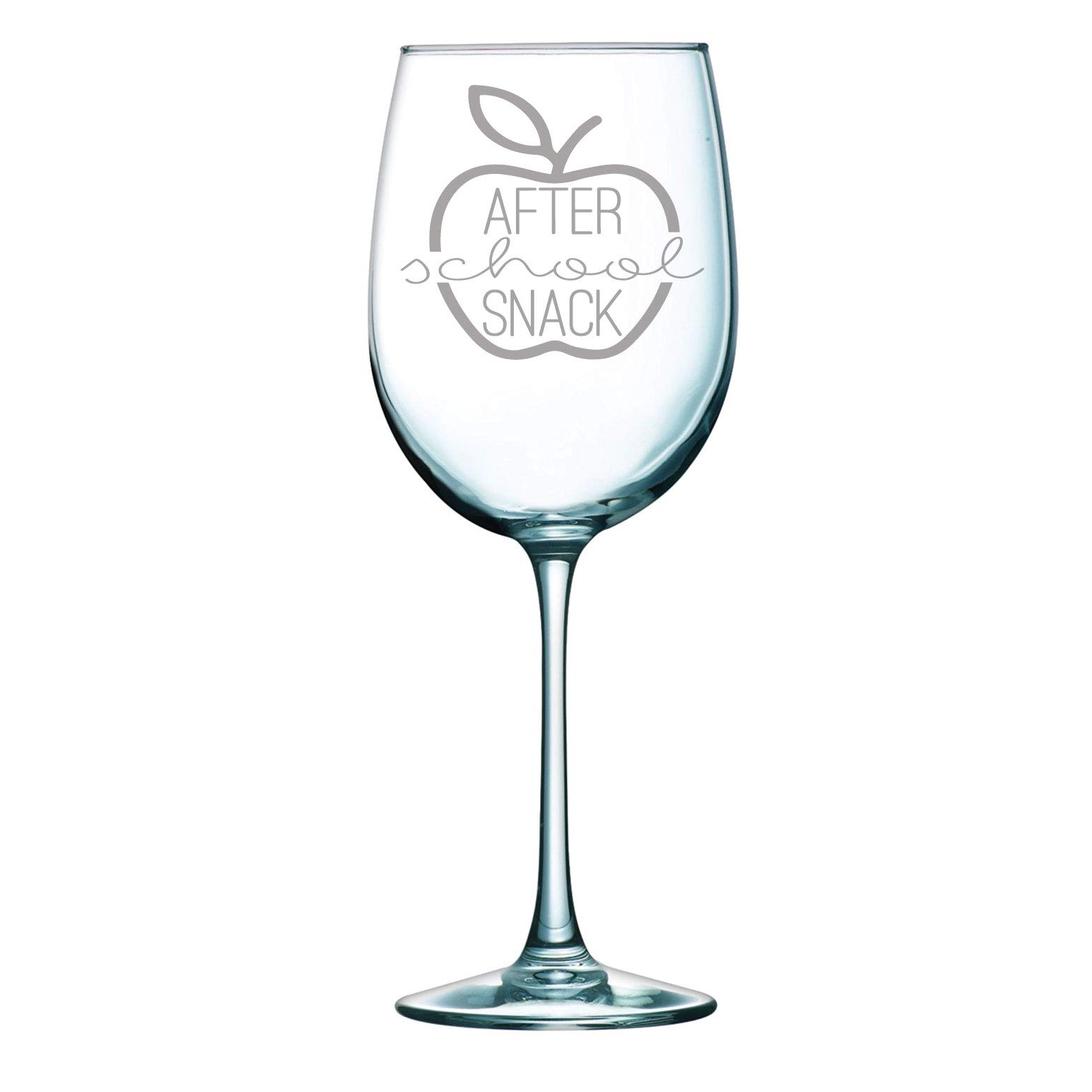 Funny After School Snack Wine Glass - 18oz Laser Etched Humorous Gift for Teachers, Coworkers & Friends - Perfect for Happy Hours, Office Parties & White Elephant Gifts