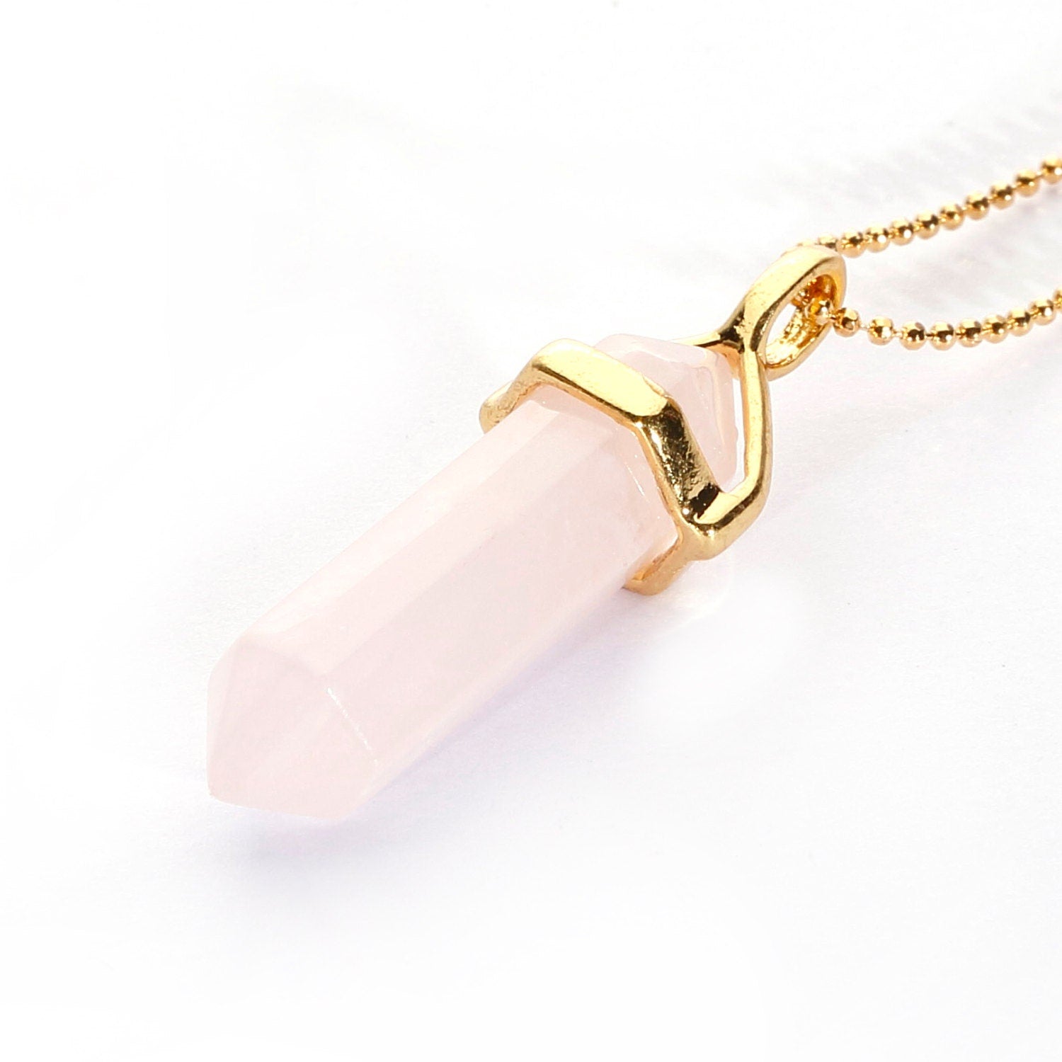 5 Pack Healing Crystal Pendant Necklace Set - 40x8mm Gold Chain with Yellow Tiger Eye, Aventurine, Lapis Lazuli, Rose Quartz & Amethyst | Chakra Balancing, Meditation & Spiritual Gift for Women