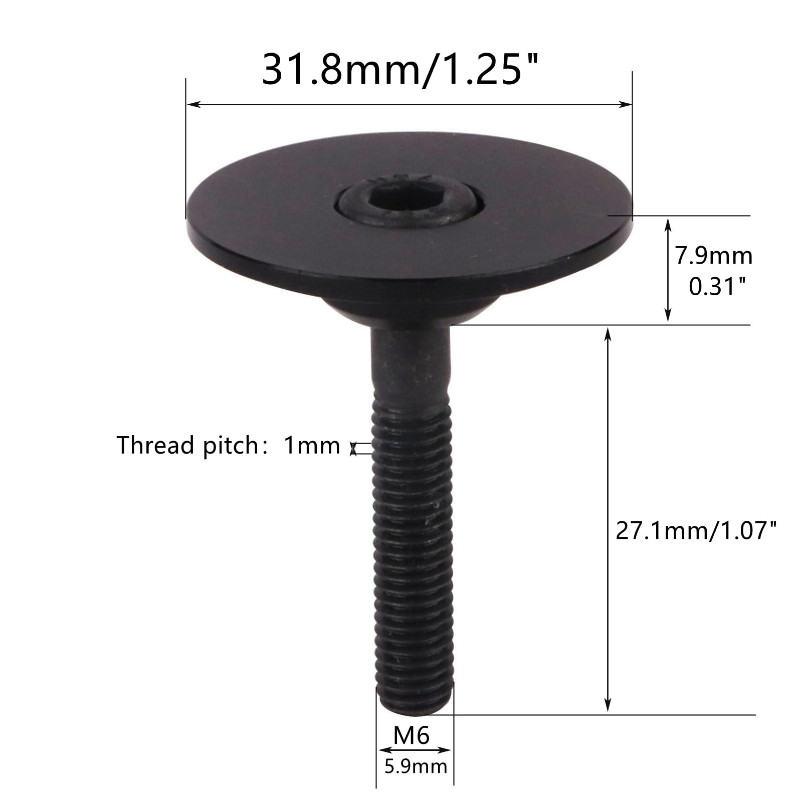 Premium Aluminum Alloy Bike Headset Stem Top Cap 1-1/8
