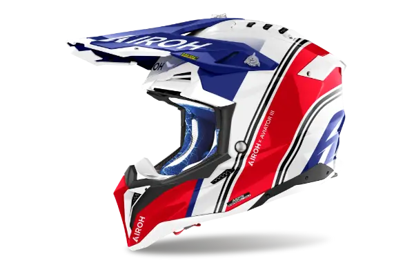 Airoh Aviator 3 Hima Gloss Red Motorcycle Helmet - DOT & ECE Certified for Street & Racing - Lightweight & Ventilated for Comfort - Perfect for Cruising, Touring & Sport Biking