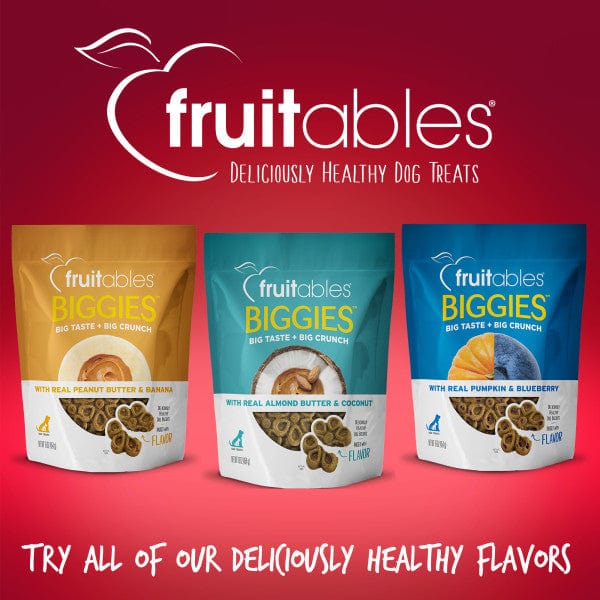 Fruitables Biggies Crispy Bacon & Apple Dog Treats - Natural, Crunchy, Grain-Free Dog Snacks for Training & Rewards - Perfect for Large Breed Dogs