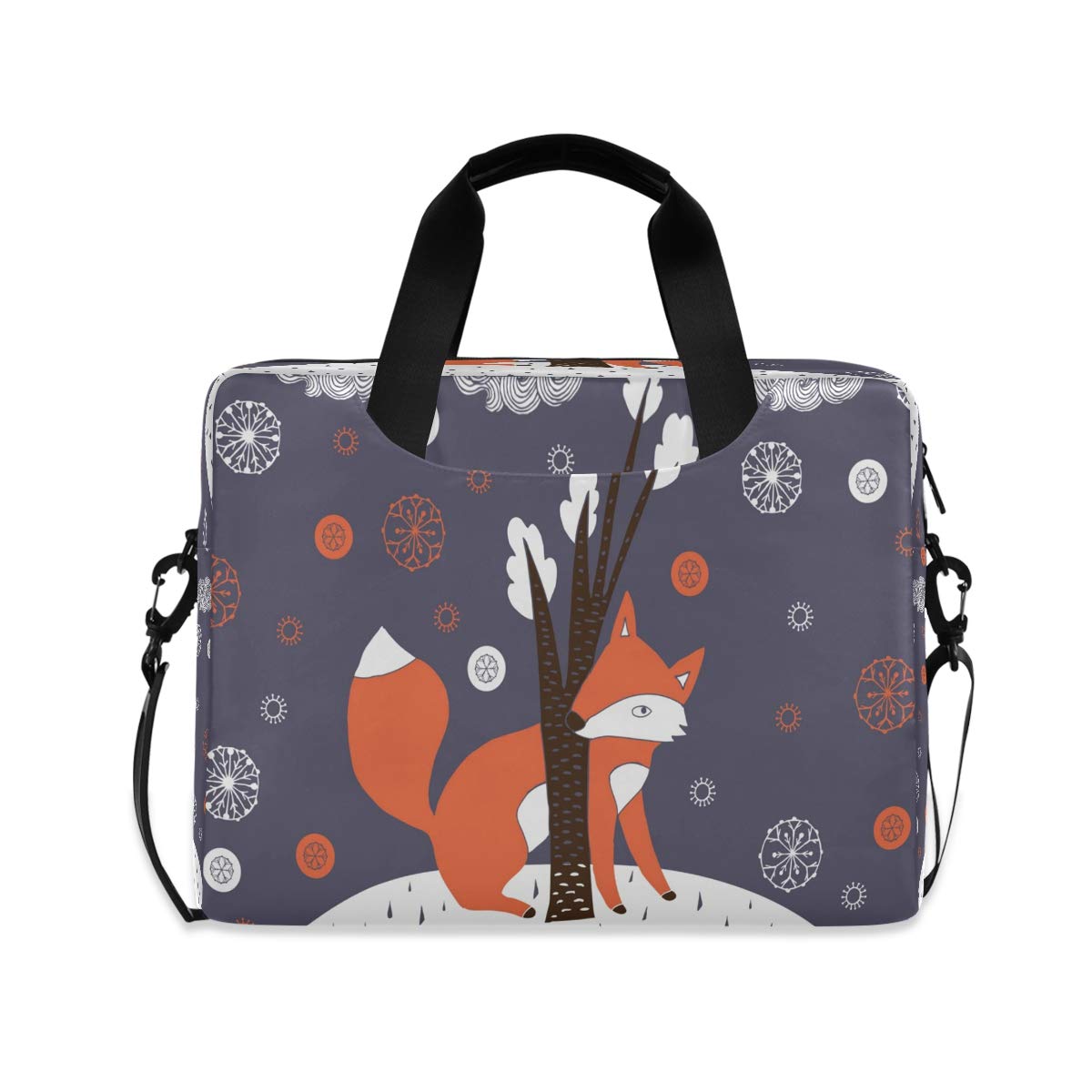 AUUXVA 13-15.6 Inch Christmas Fox Tree Laptop Briefcase Messenger Bag - Stylish & Durable Computer Shoulder Bag for Business, College, Travel - Perfect for Women & Men