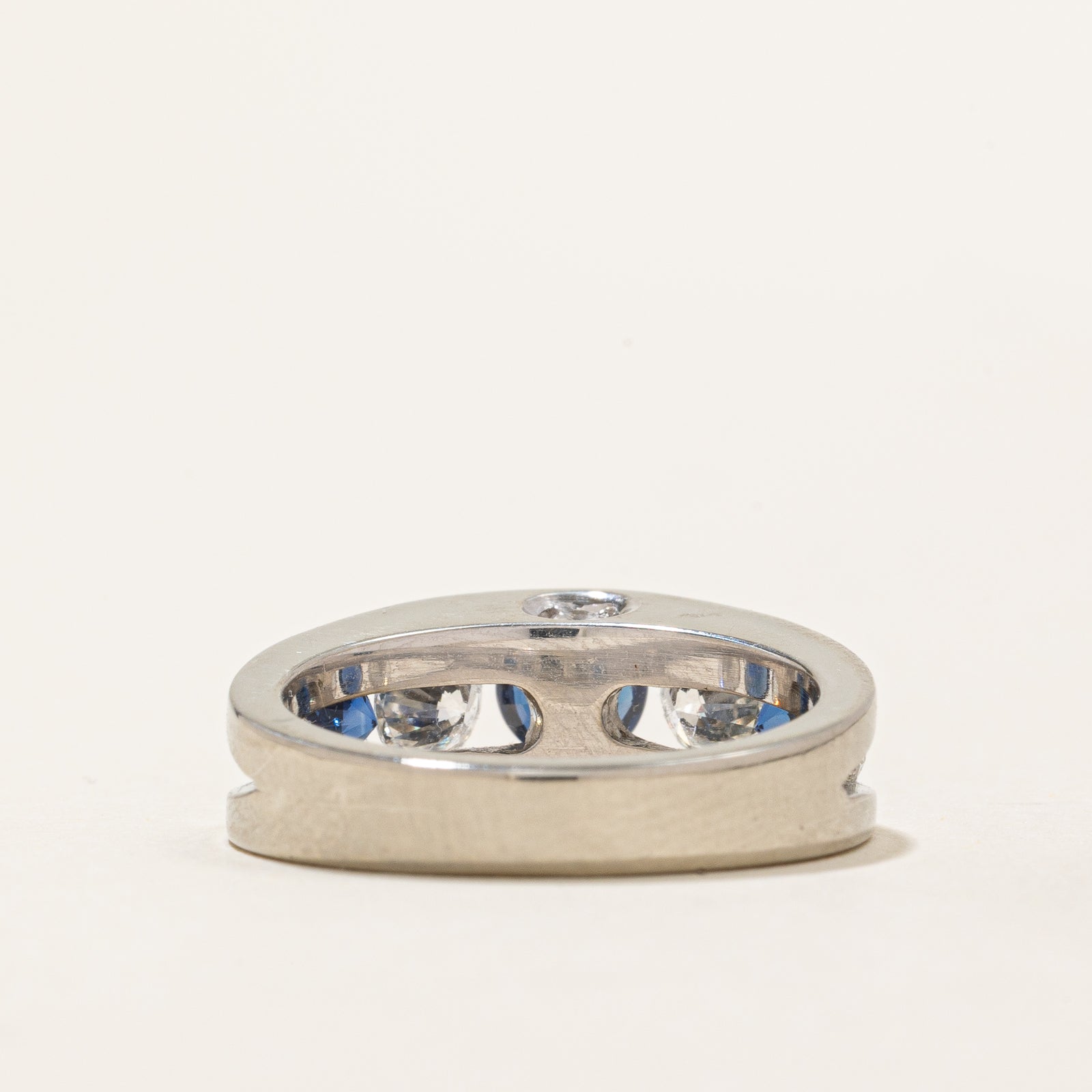 1.00ctw Sapphire & Diamond Tension Set Ring - Size 6.5 | Elegant Blue Gemstone Engagement Wedding Band | Perfect for Proposals, Anniversaries & Special Occasions